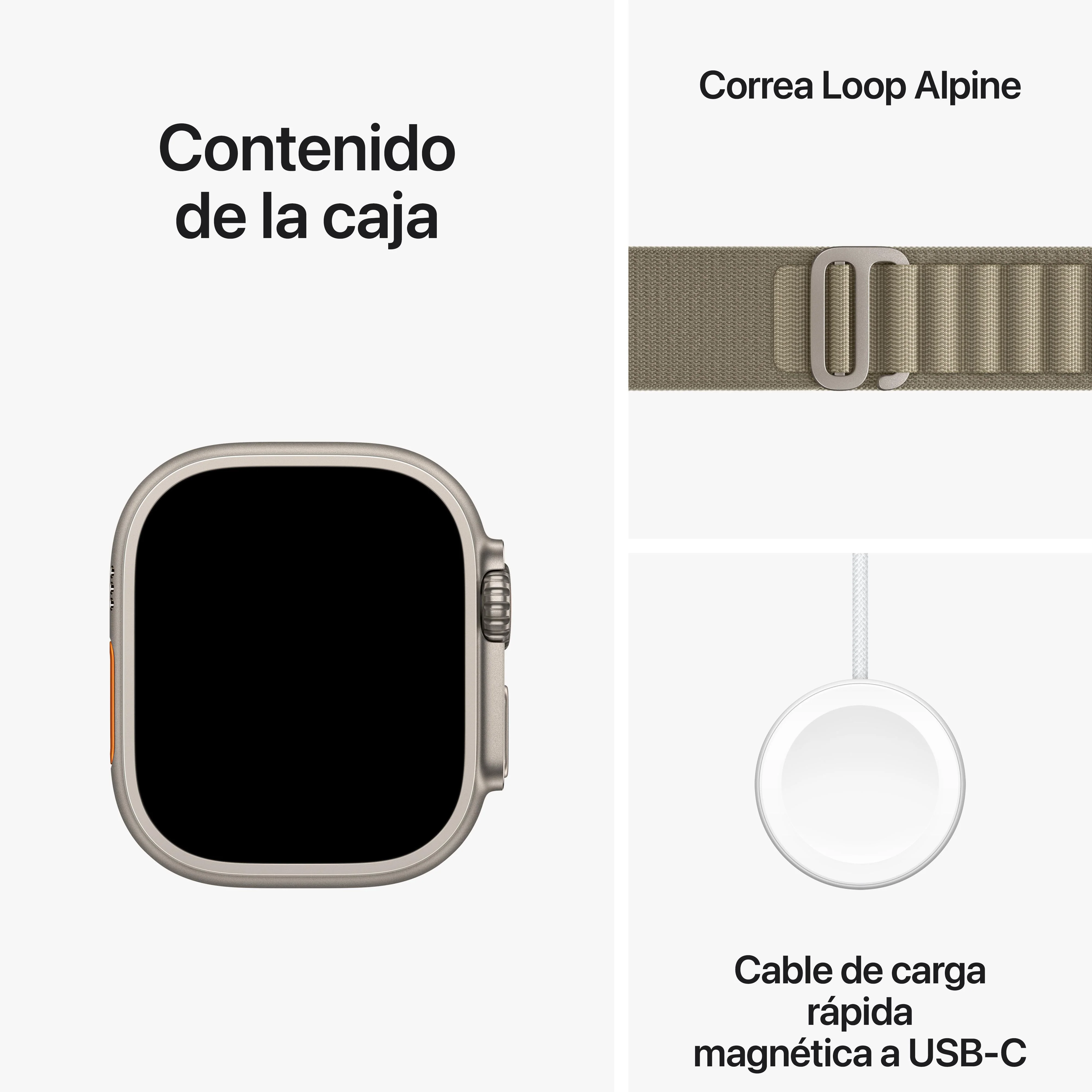 Apple Watch Ultra 2 (GPS + Cellular) - Caja de titanio de 49 mm - Correa Loop Alpine verde oliva - Talla M - Image 9