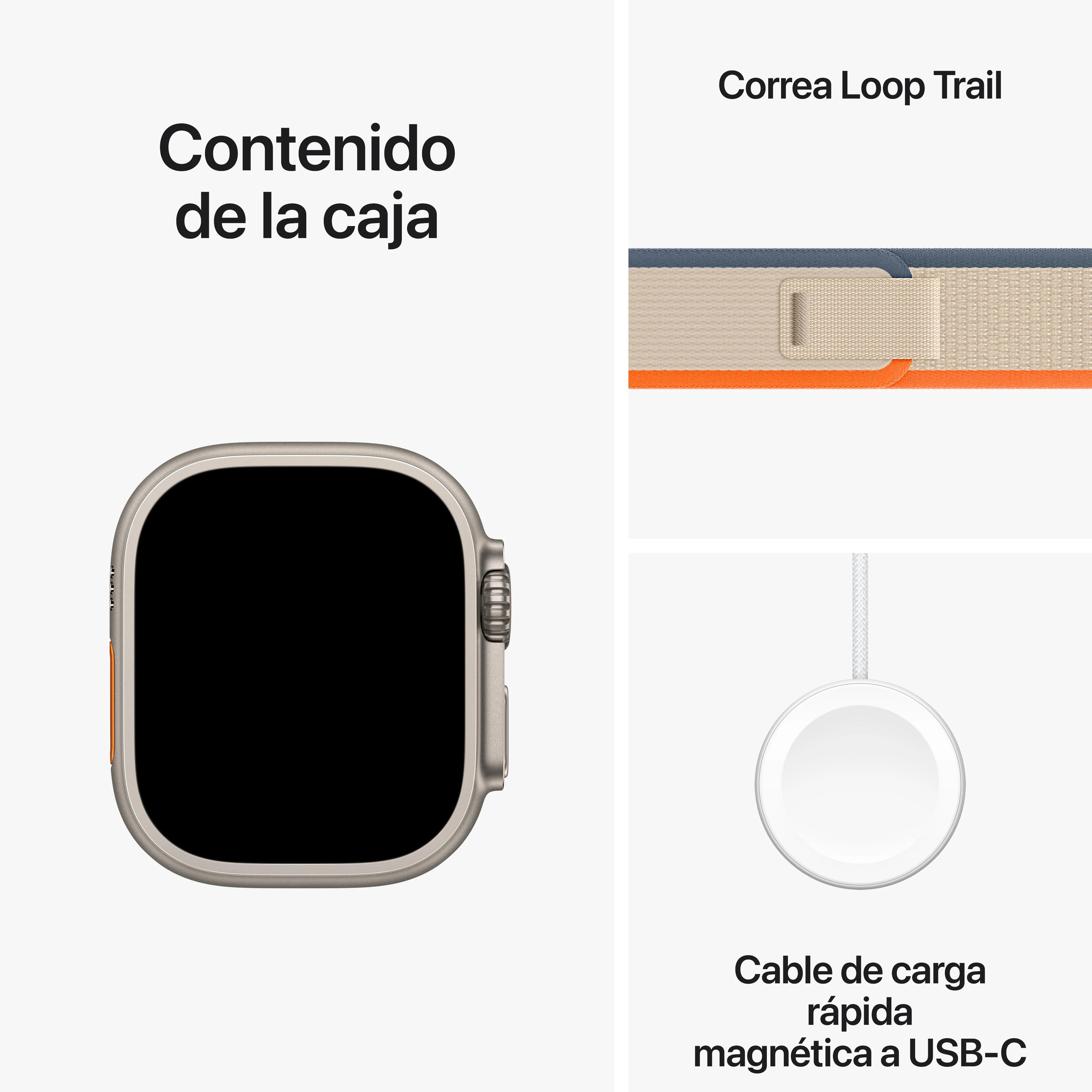 Apple Watch Ultra 2 (GPS + Cellular) - Caja de titanio de 49 mm - Correa Loop Trail naranja/beis - Talla S/M - Image 9