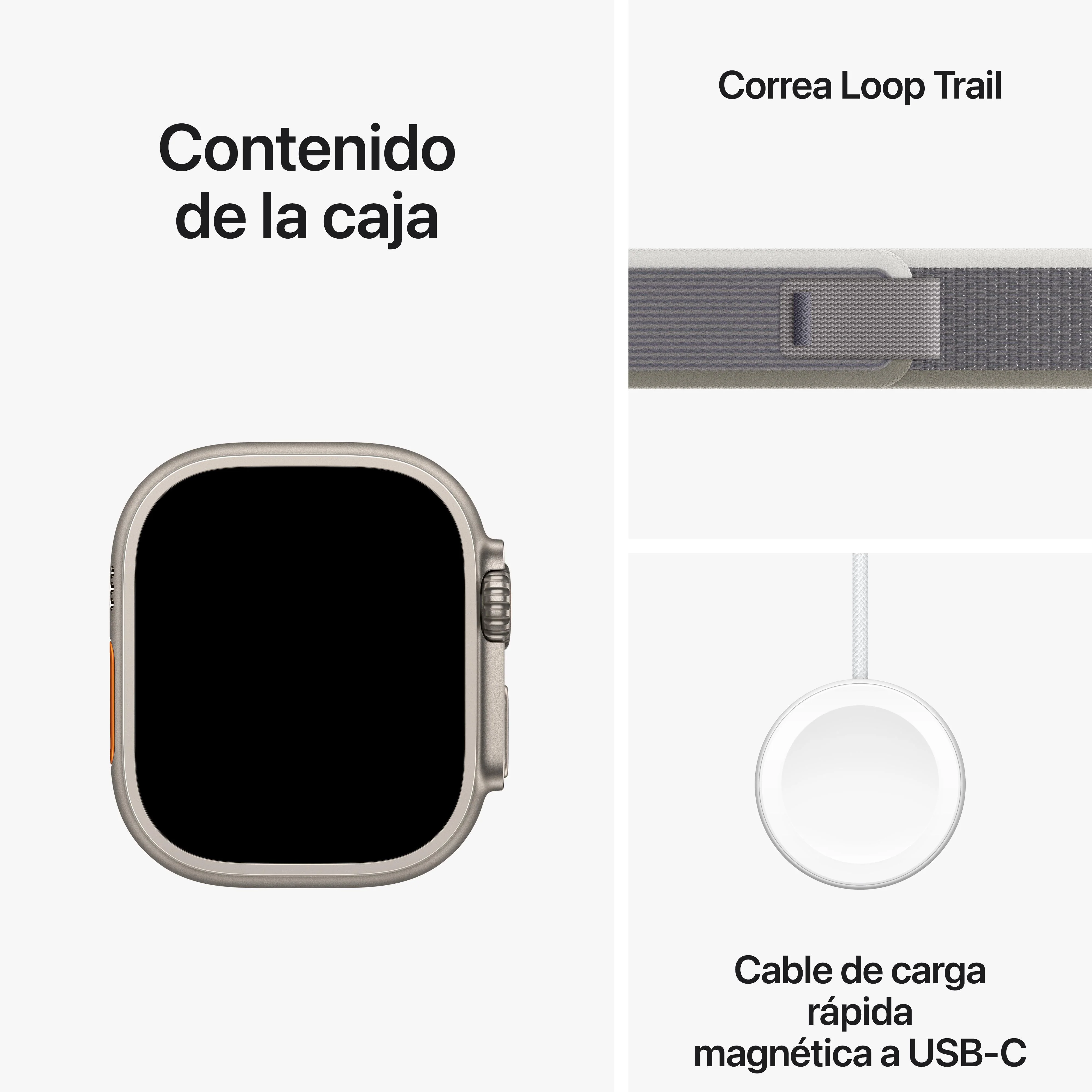 Apple Watch Ultra 2 (GPS + Cellular) - Caja de titanio de 49 mm - Correa Loop Trail verde/gris - Talla M/L - Image 9