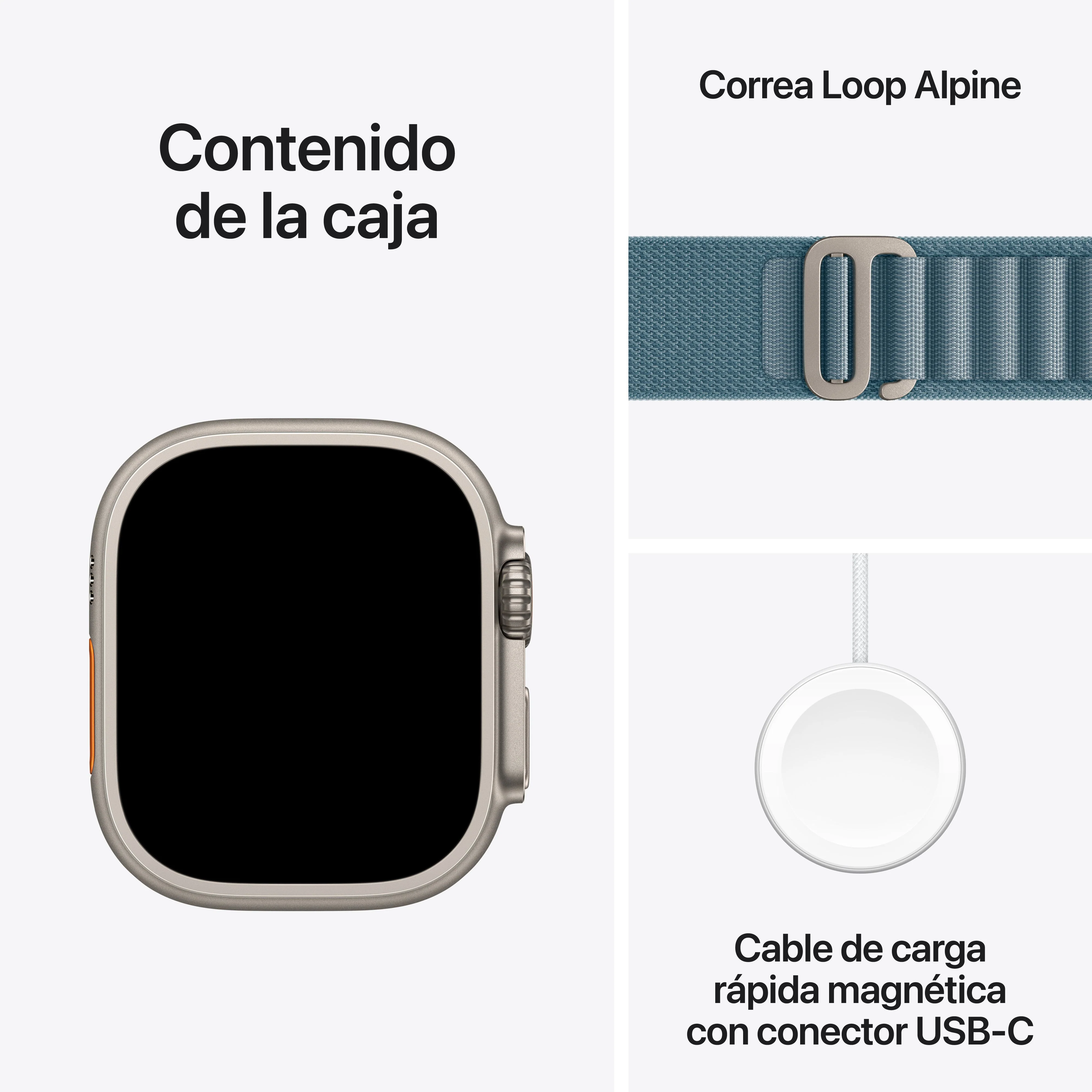 Apple Watch Ultra 3 (GPS + Cellular) - Caja de titanio natural de 49 mm - Correa Loop Alpine azul claro - Talla L - Image 8