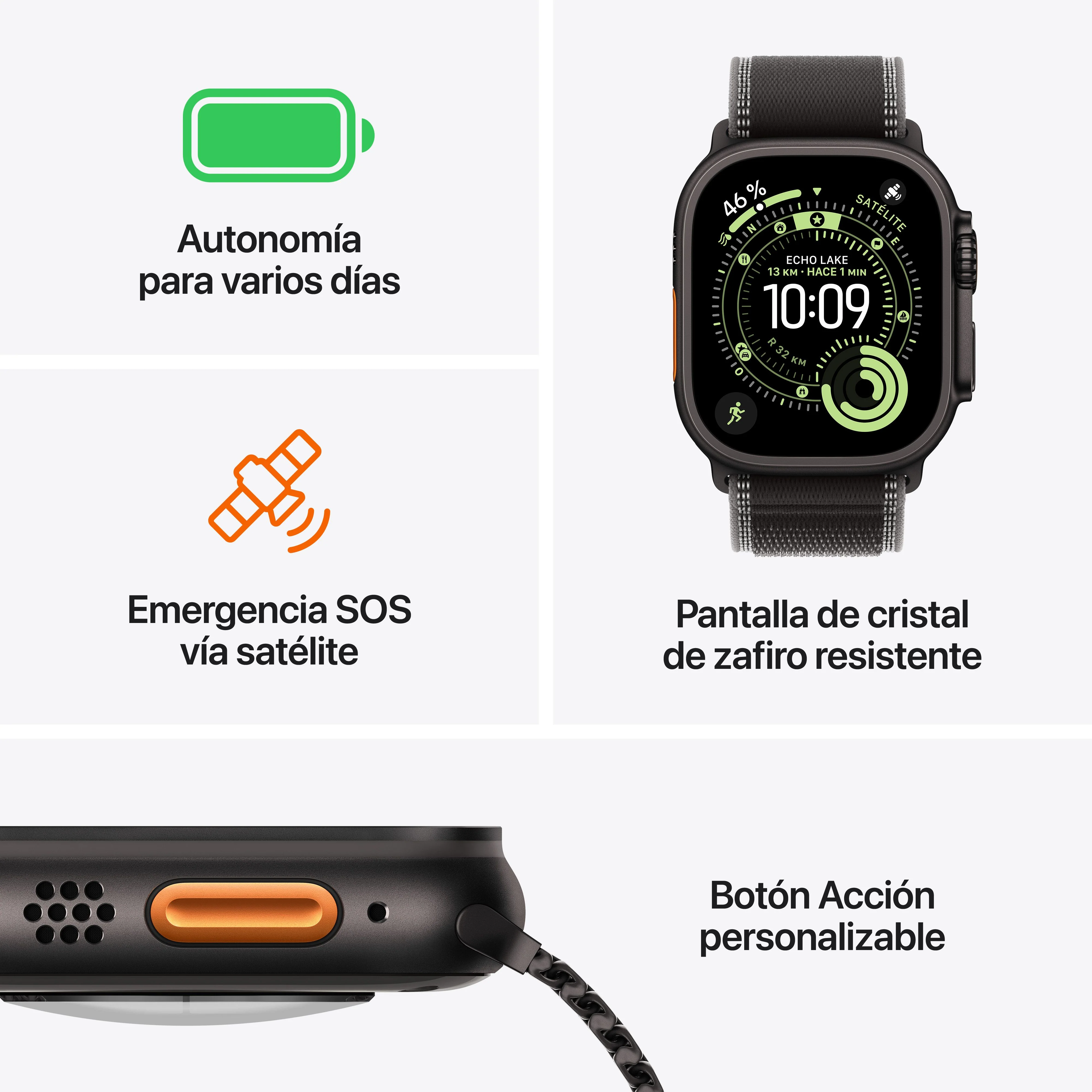 Apple Watch Ultra 3 (GPS + Cellular) - Caja de titanio negro de 49 mm - Correa Loop Alpine negra - Talla L - Image 3