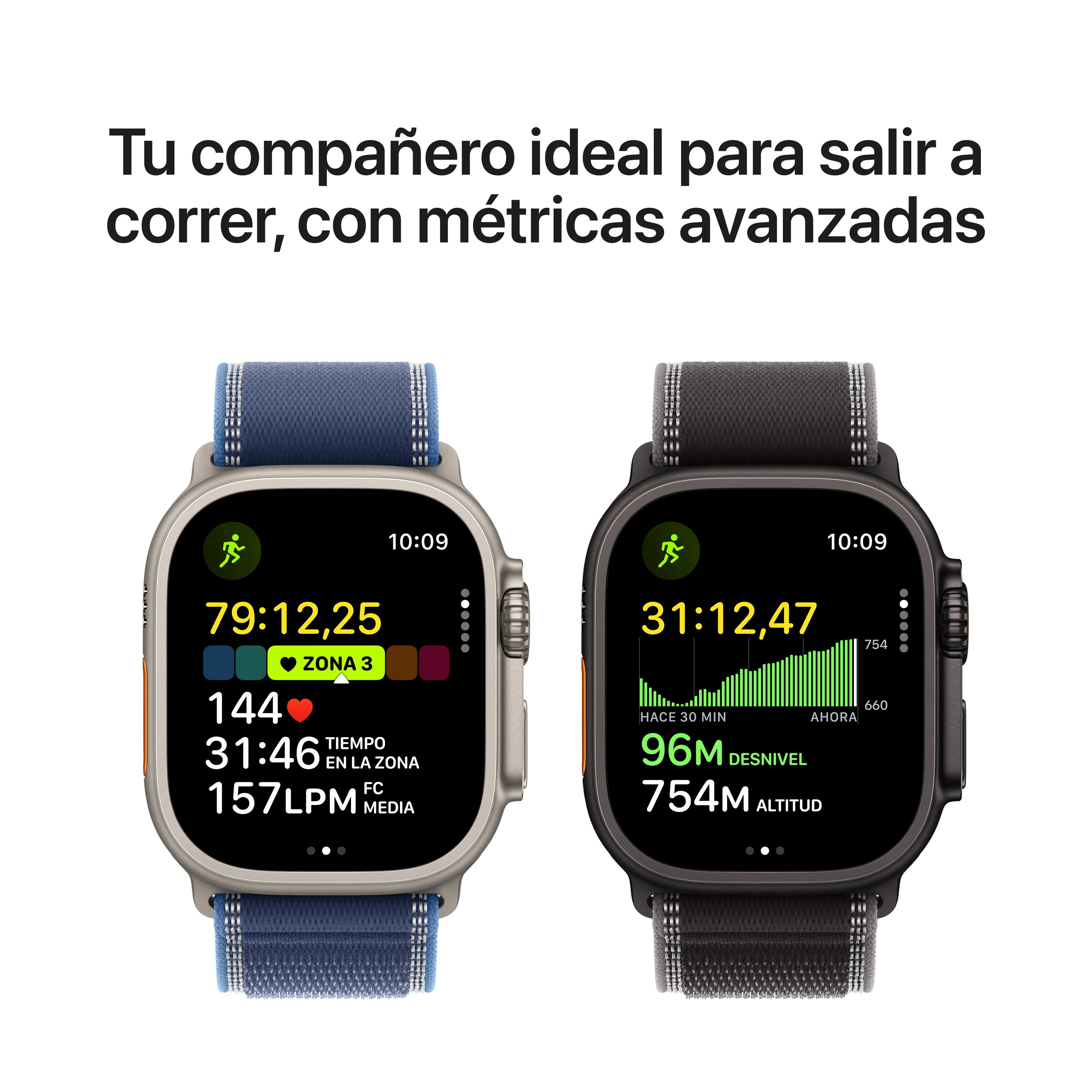 Apple Watch Ultra 3 (GPS + Cellular) - Caja de titanio natural de 49 mm - Correa Loop Trail azul/azul brillante - Talla S/M - Image 5