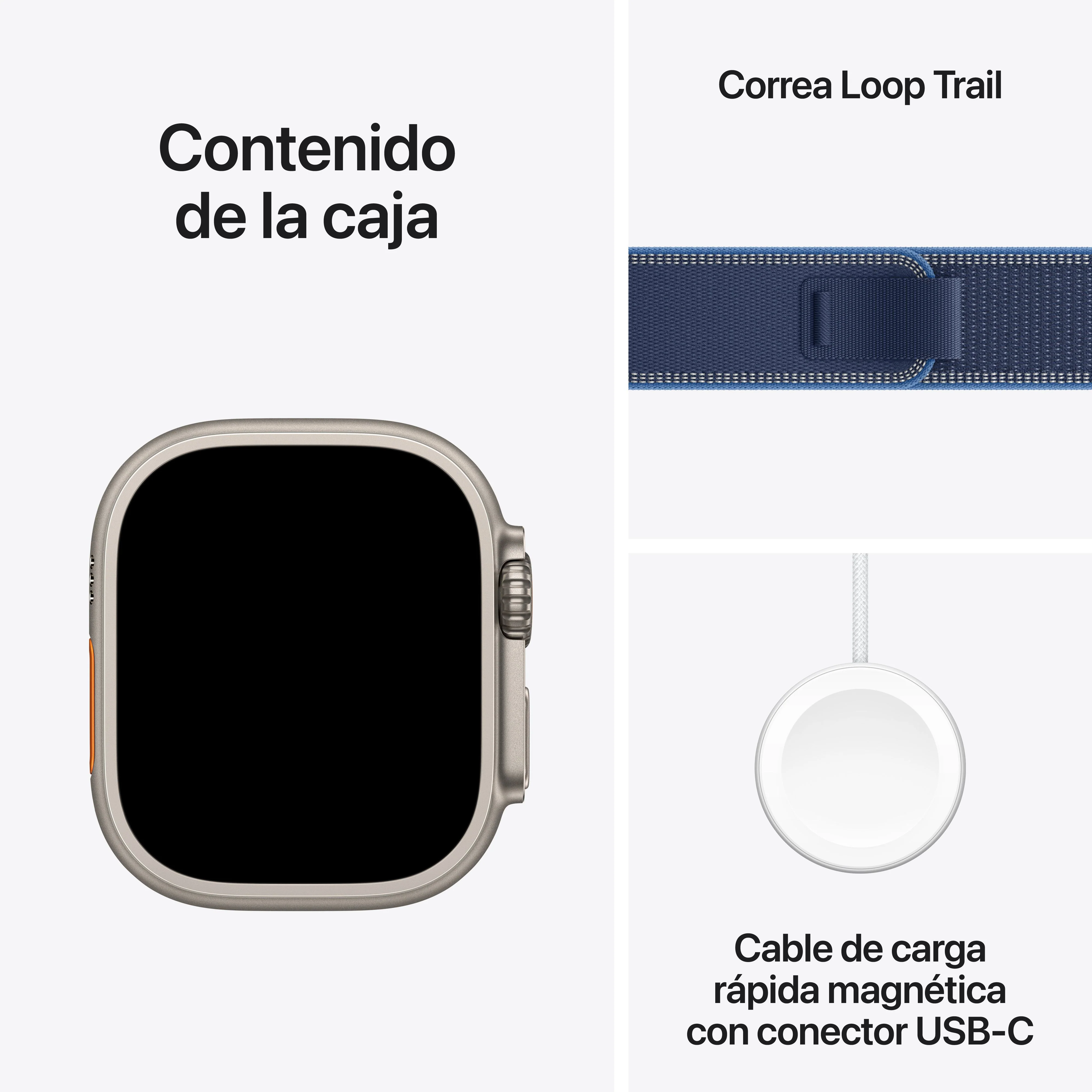 Apple Watch Ultra 3 (GPS + Cellular) - Caja de titanio natural de 49 mm - Correa Loop Trail azul/azul brillante - Talla S/M - Image 8