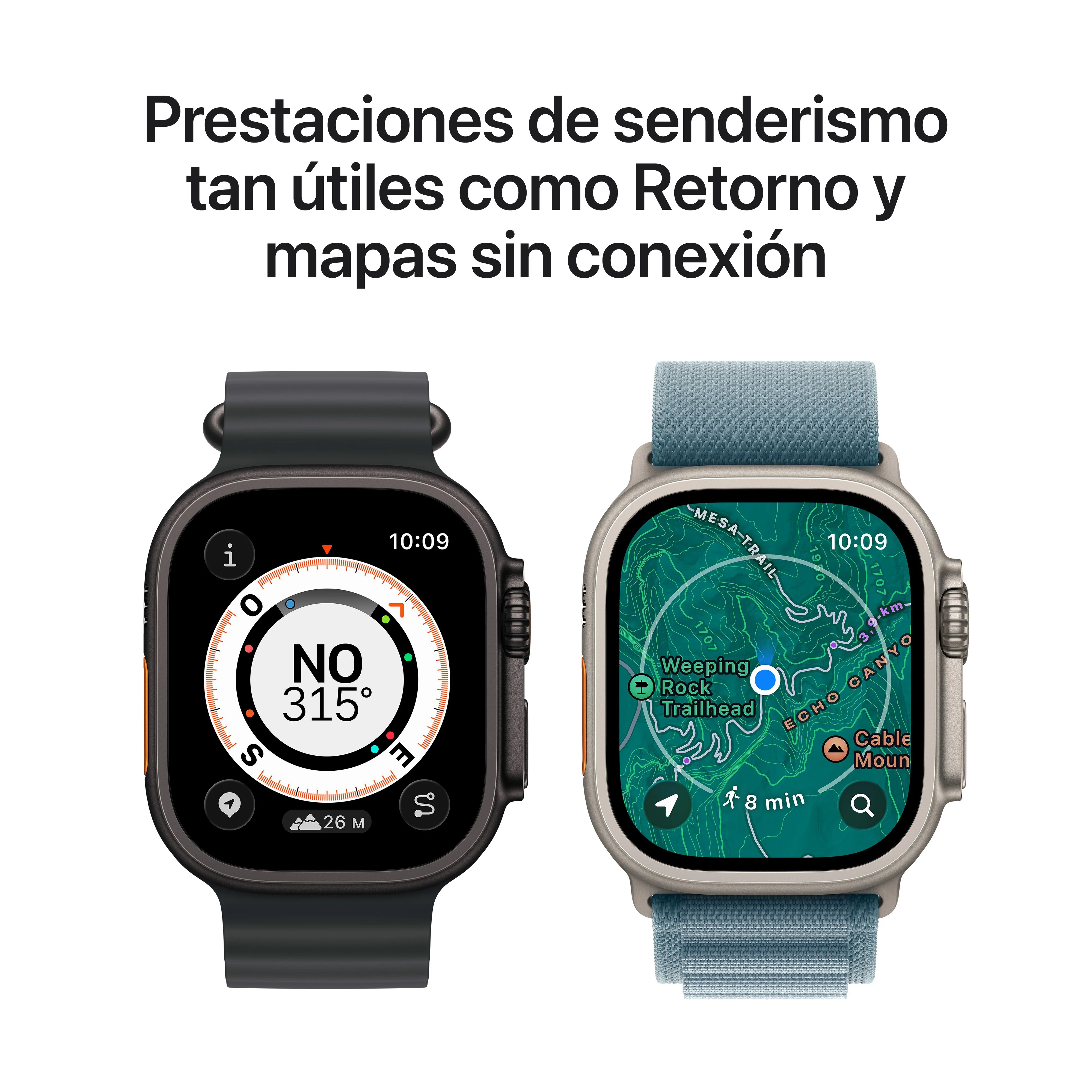 Apple Watch Ultra 3 (GPS + Cellular) - Caja de titanio natural de 49 mm - Correa Loop Trail azul/azul brillante - Talla M/L - Image 6