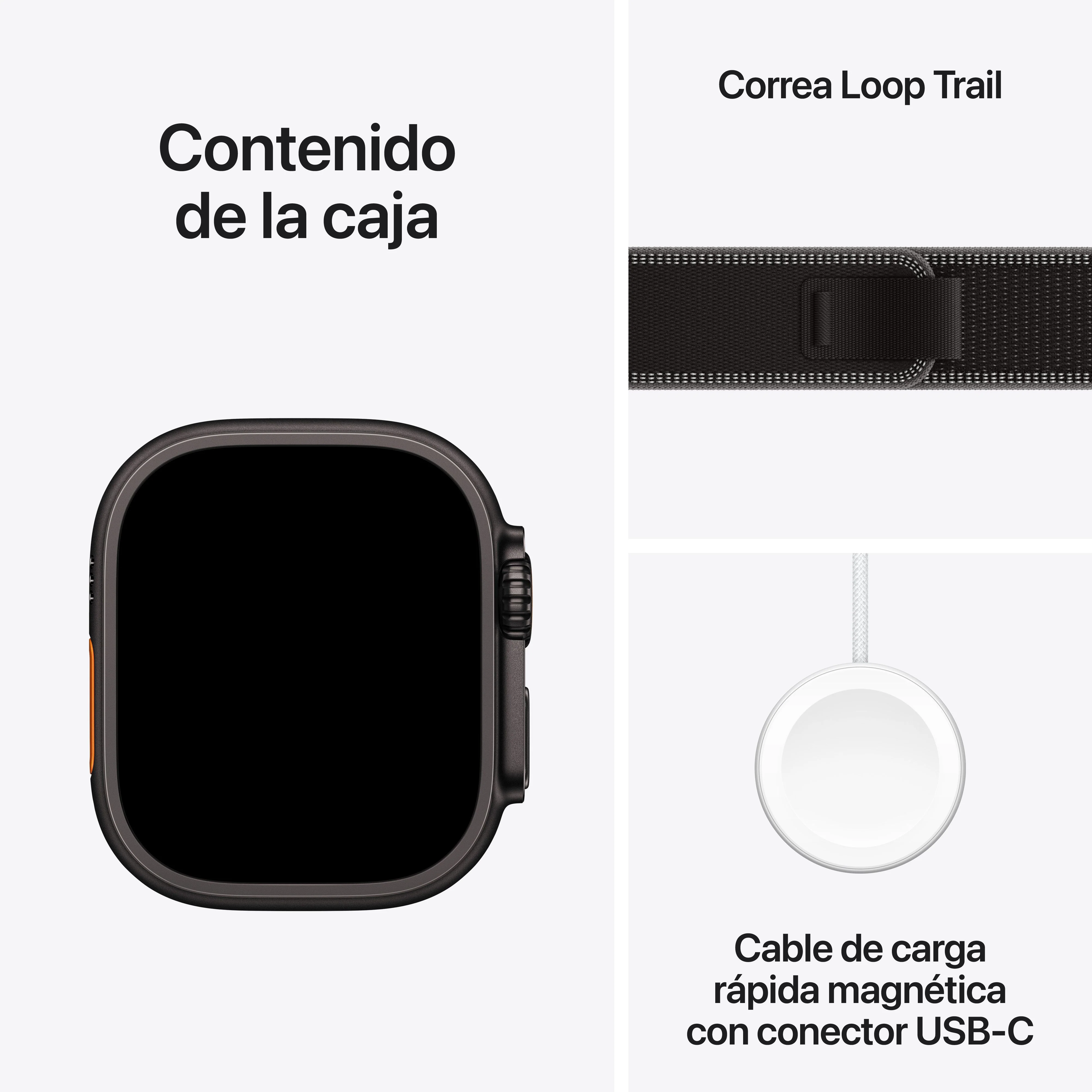 Apple Watch Ultra 3 (GPS + Cellular) - Caja de titanio negro de 49 mm - Correa Loop Trail negro/carbón - Talla S/M - Image 8