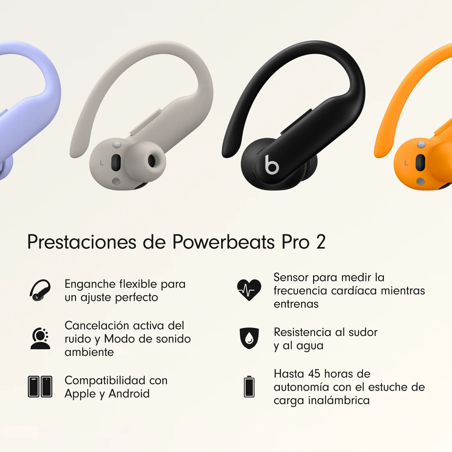 Auriculares inalámbricos de alto rendimiento Powerbeats Pro 2 de Beats - Negro azabache - Image 2
