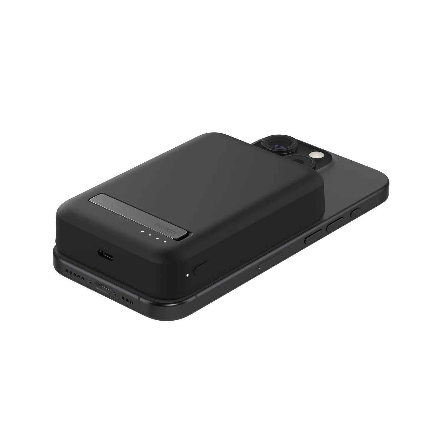 Batería externa de 10,000 mAh Qi2 MagSafe con soporte de Belkin - Negro - Image 5