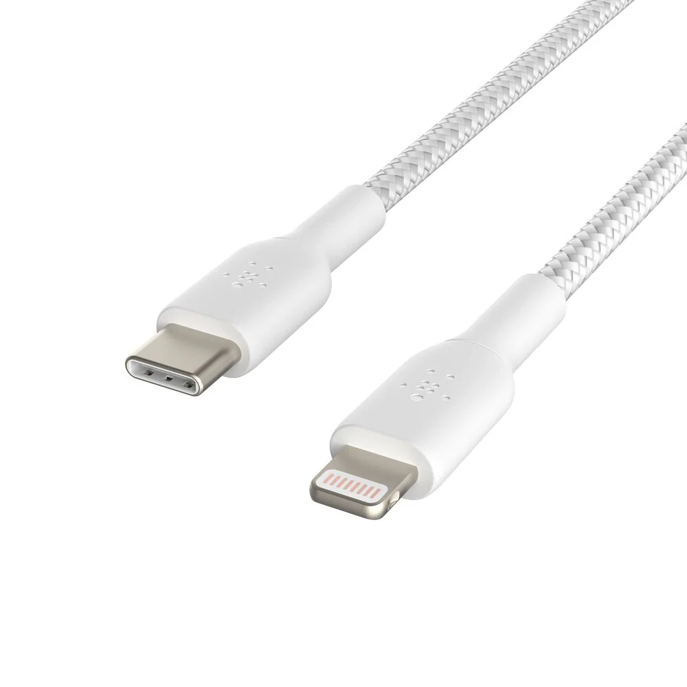 Cable BOOST↑CHARGE de USB-A a Lightning Trenzado (1 m) de Belkin - Blanco - Image 3