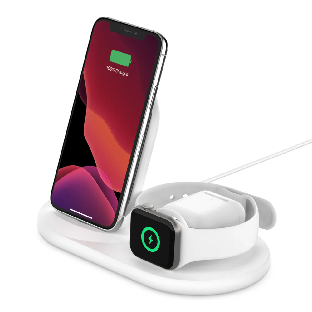Cargador inalámbrico 3 en 1 BOOST↑CHARGE™ de Belkin - Blanco - Image 3