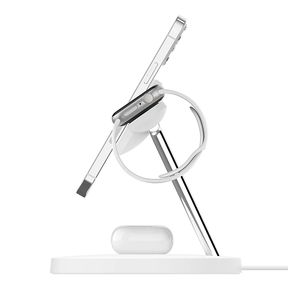 Cargador inalámbrico 3 en 1 de 15 W con tecnología MagSafe oficial BoostCharge Pro de Belkin - Blanco - Image 5