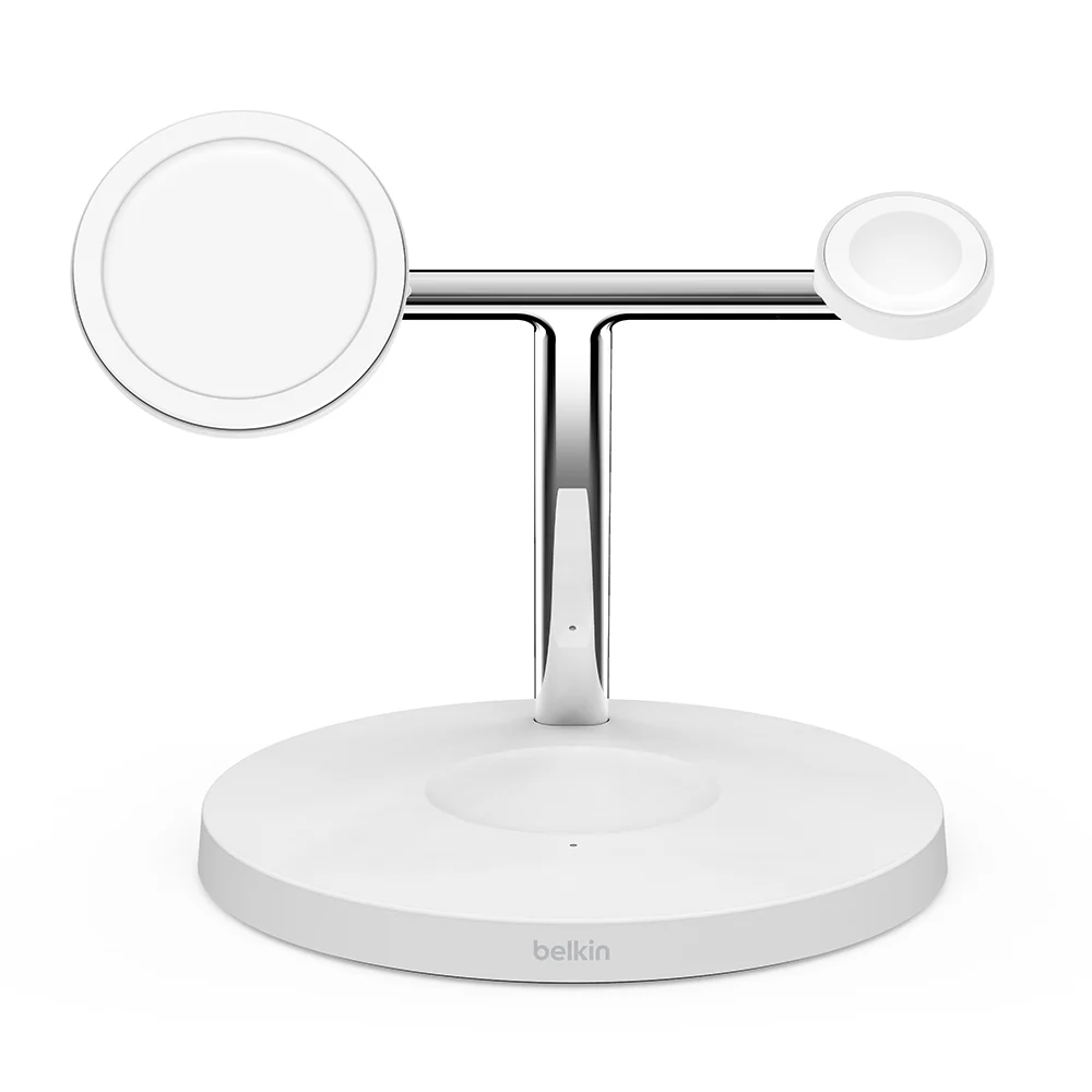 Cargador inalámbrico 3 en 1 de 15 W con tecnología MagSafe oficial BoostCharge Pro de Belkin - Blanco - Image 7