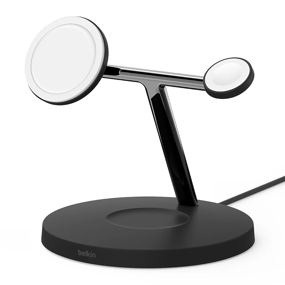 Cargador inalámbrico 3 en 1 de 15 W con tecnología MagSafe oficial BoostCharge Pro de Belkin - Negro - Image 2