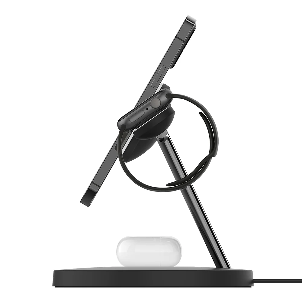 Cargador inalámbrico 3 en 1 de 15 W con tecnología MagSafe oficial BoostCharge Pro de Belkin - Negro - Image 5