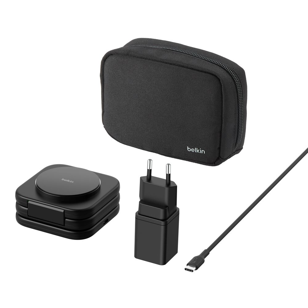 Cargador inalámbrico de viaje Qi2 de 15 W con soporte magnético 3 en 1 de Belkin - Image 2