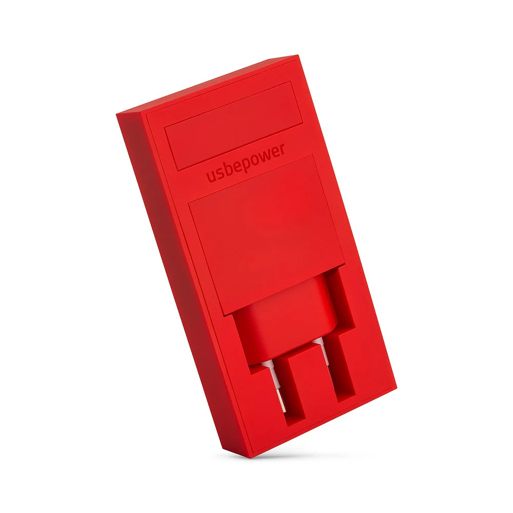 Cargador USB 2 en 1 Rock con soporte de UsbePower - Rojo - Image 2