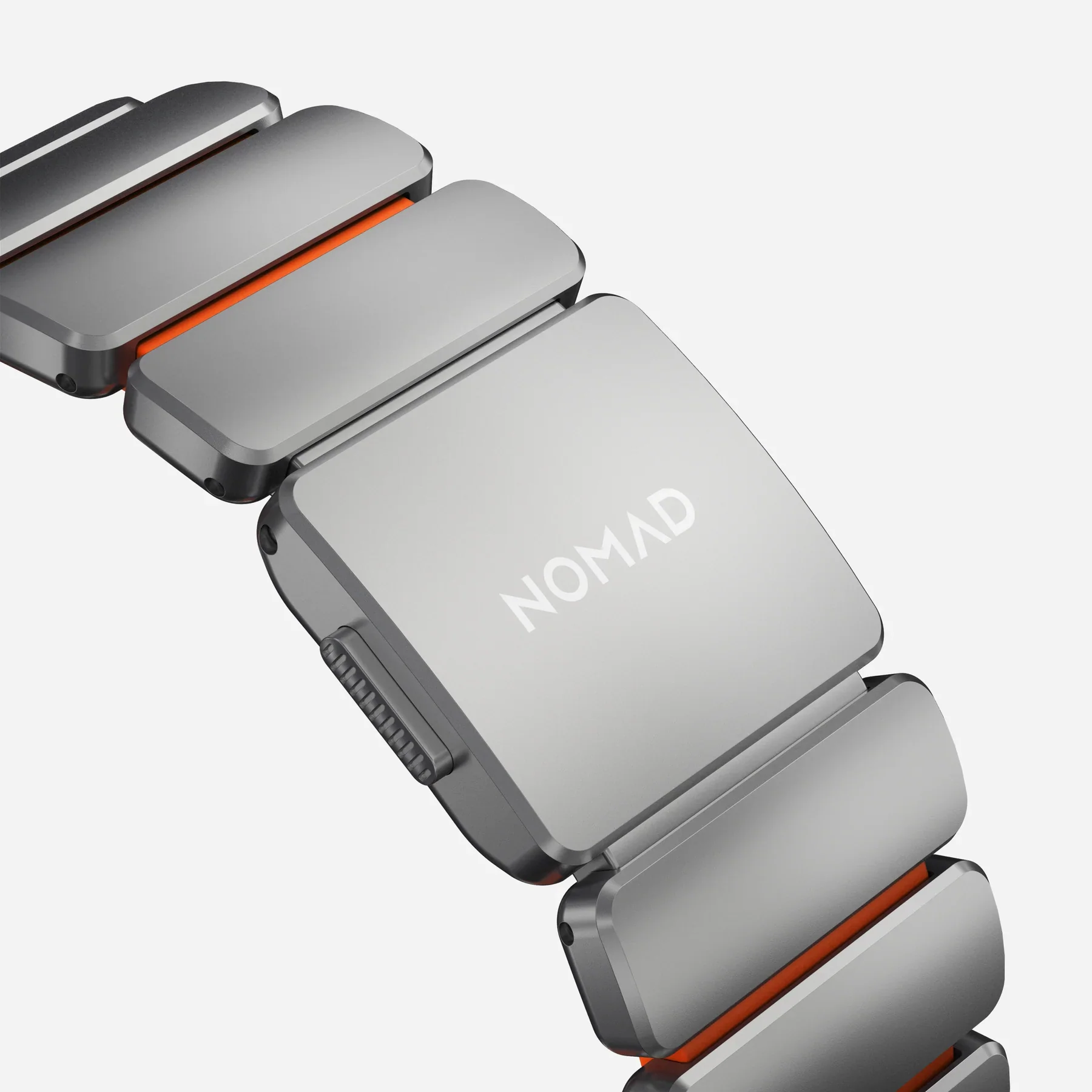 Correa para Apple Watch Ultra Stratos Titanio 45mm de Nomad - Titanio natural/Naranja - Image 4