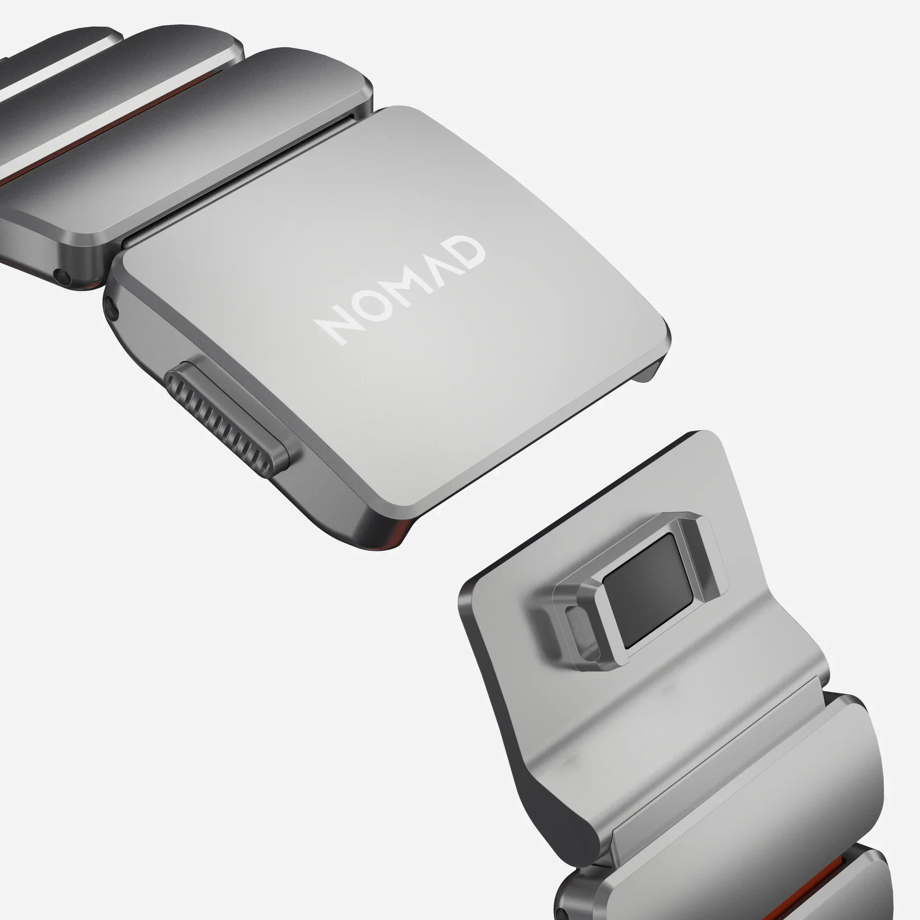 Correa para Apple Watch Ultra Stratos Titanio 45mm de Nomad - Titanio natural/Naranja - Image 5