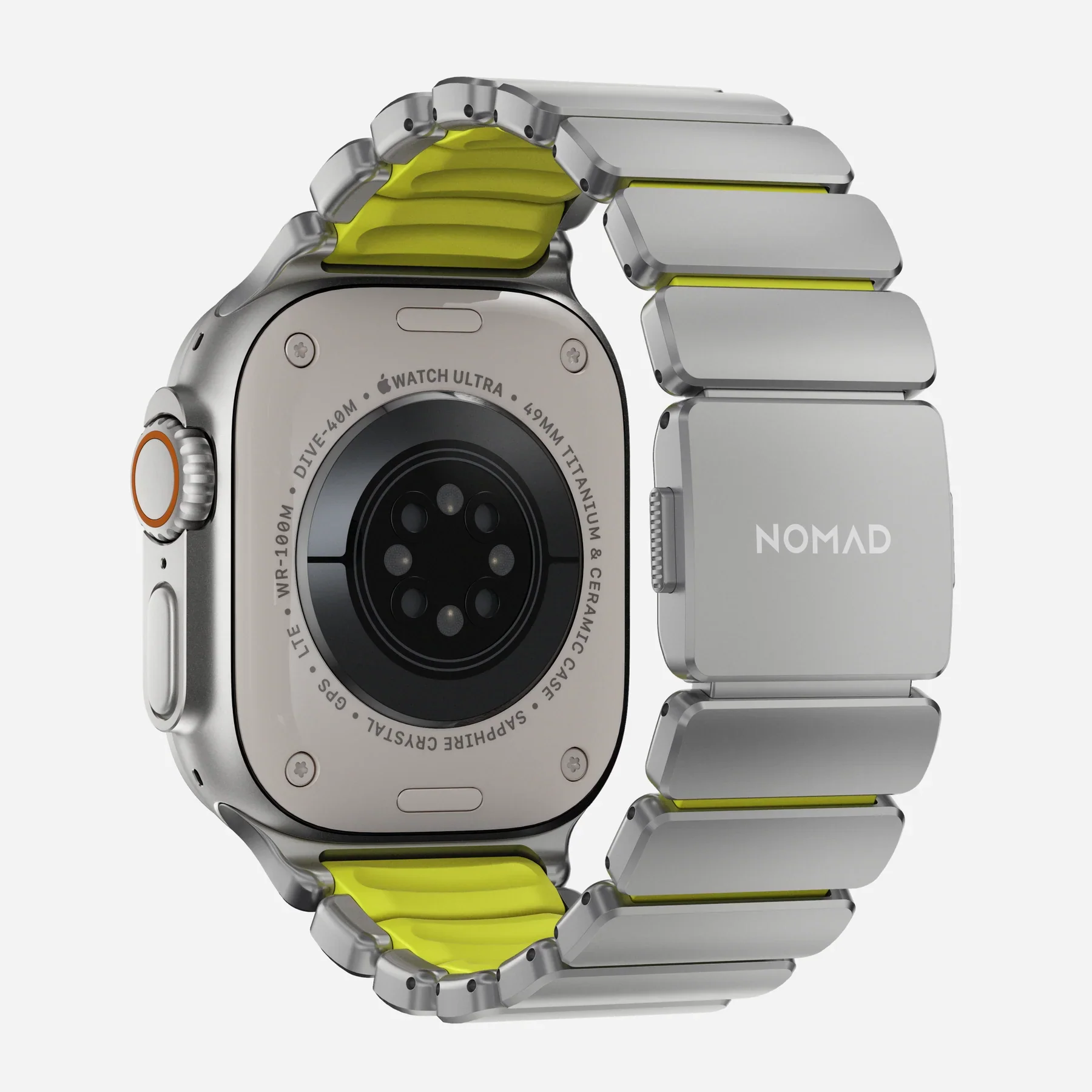 Correa para Apple Watch Ultra Stratos Titanio 45mm de Nomad - Titanio natural/Amarillo - Image 3