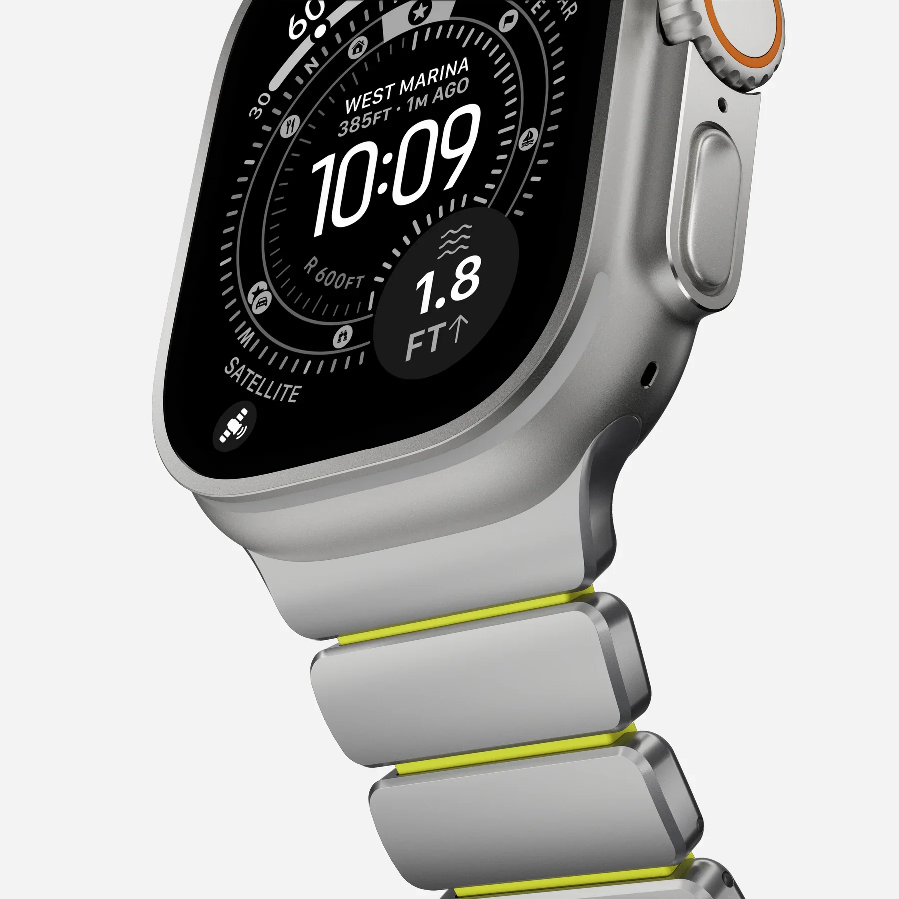 Correa para Apple Watch Ultra Stratos Titanio 45mm de Nomad - Titanio natural/Amarillo - Image 7
