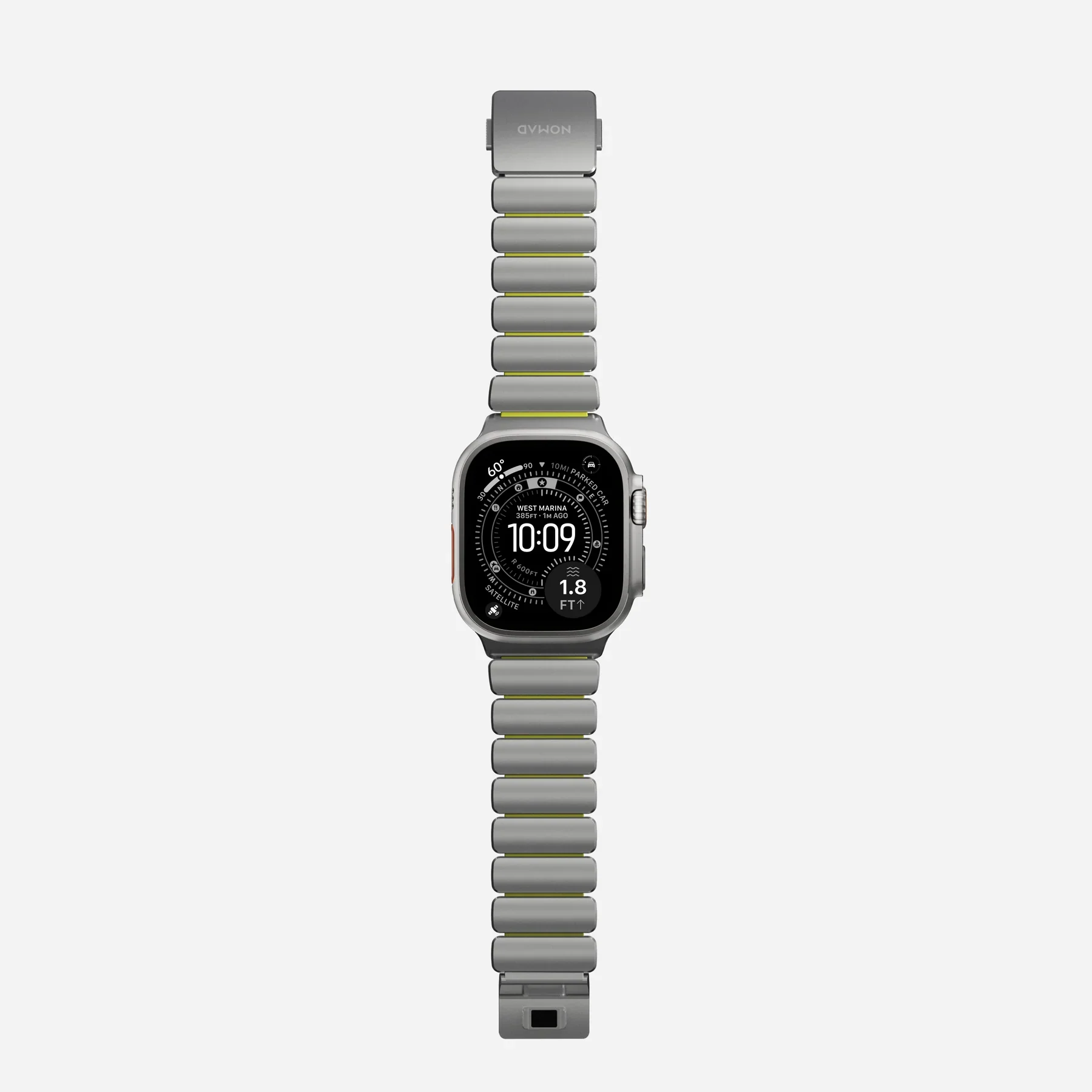 Correa para Apple Watch Ultra Stratos Titanio 45mm de Nomad - Titanio natural/Amarillo - Image 9