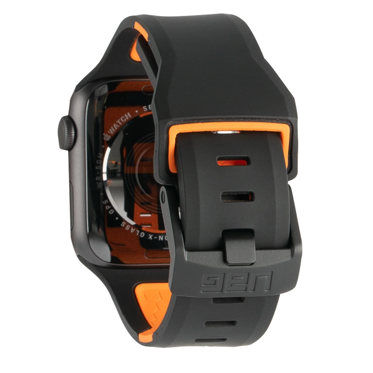 Correa para Apple Watch 42, 44 y 45 mm CIVILIAN de UAG - Negro/Naranja - Image 4