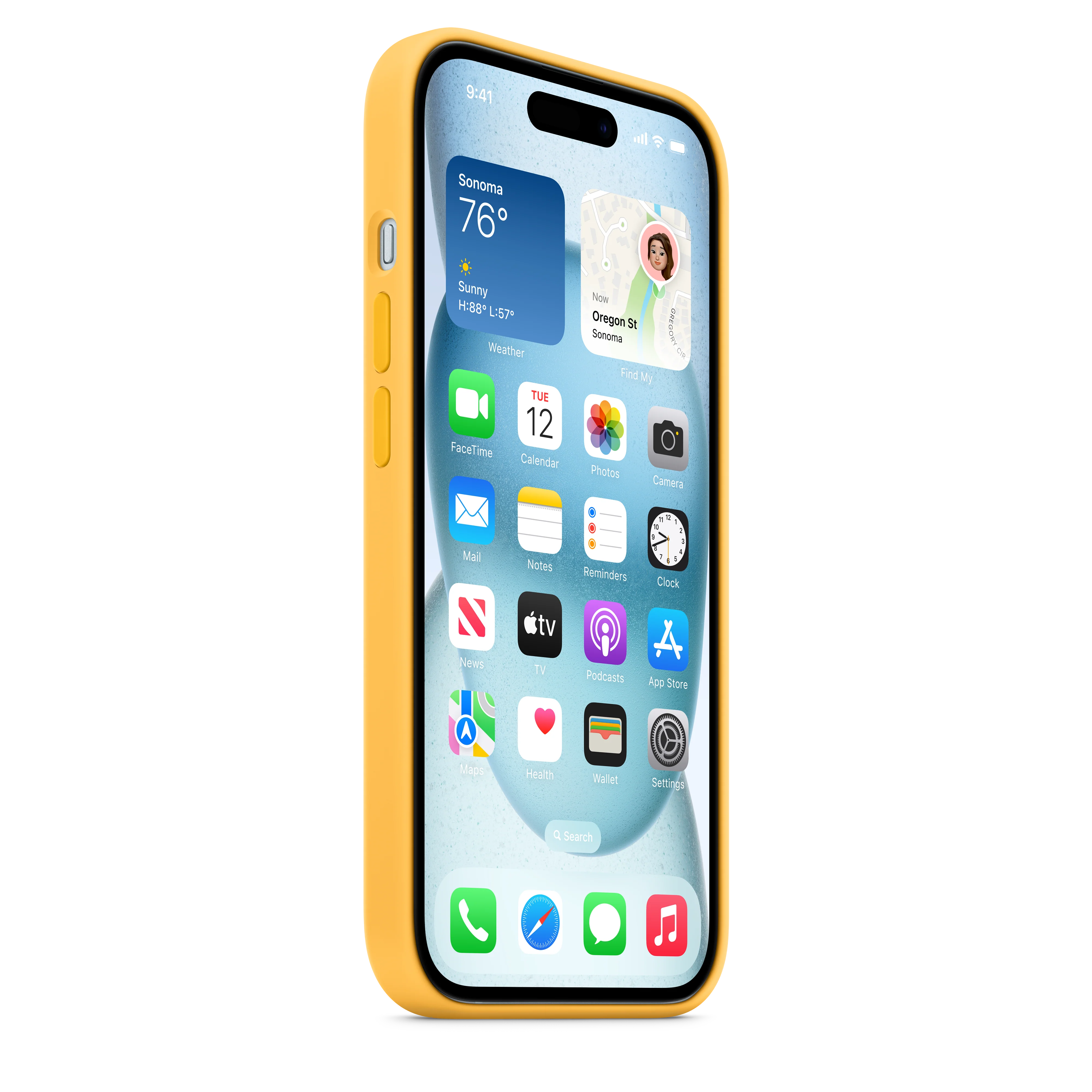 Funda para iPhone 15 de silicona con MagSafe - Amarillo solar - Image 6