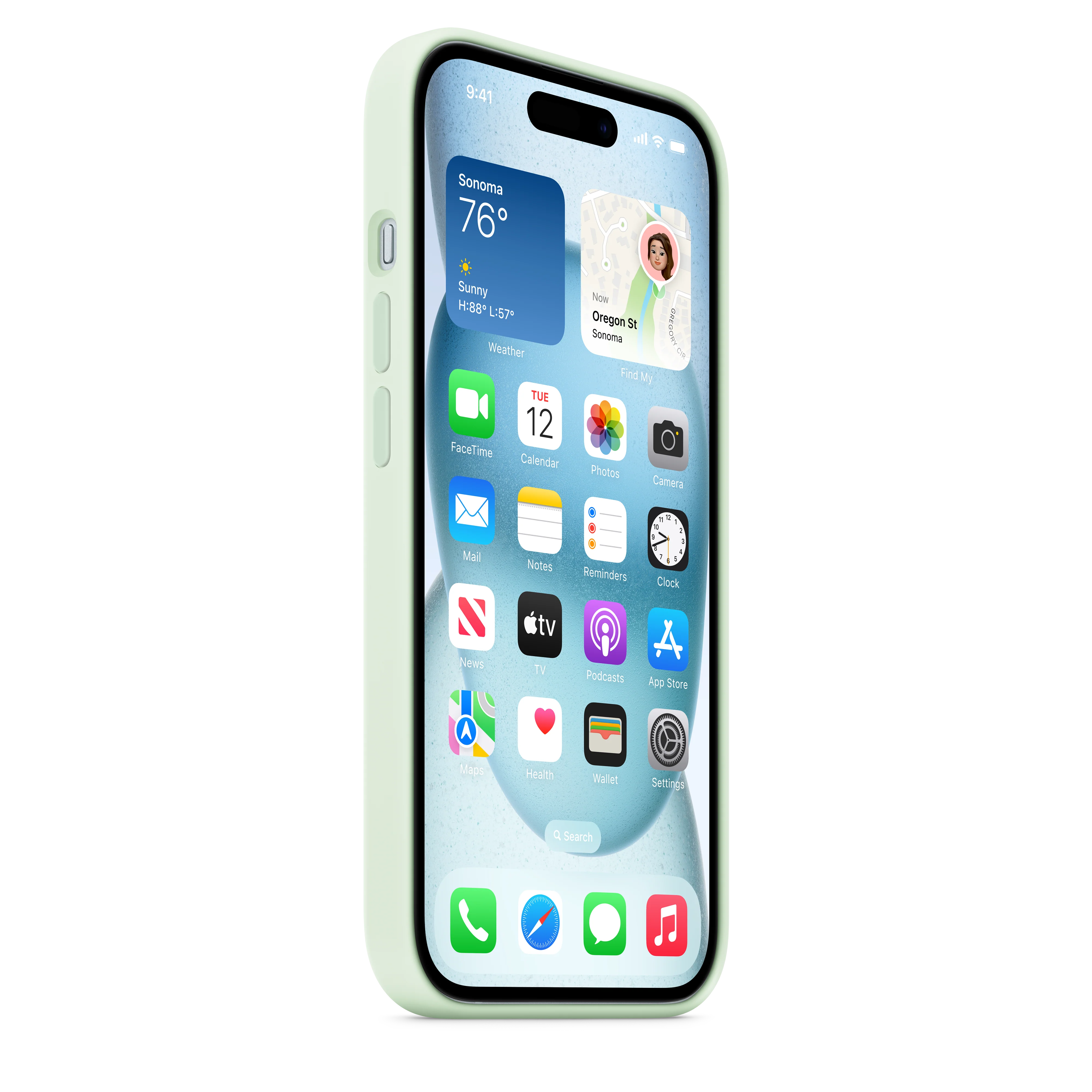 Funda para iPhone 15 de silicona con MagSafe - Menta suave - Image 6