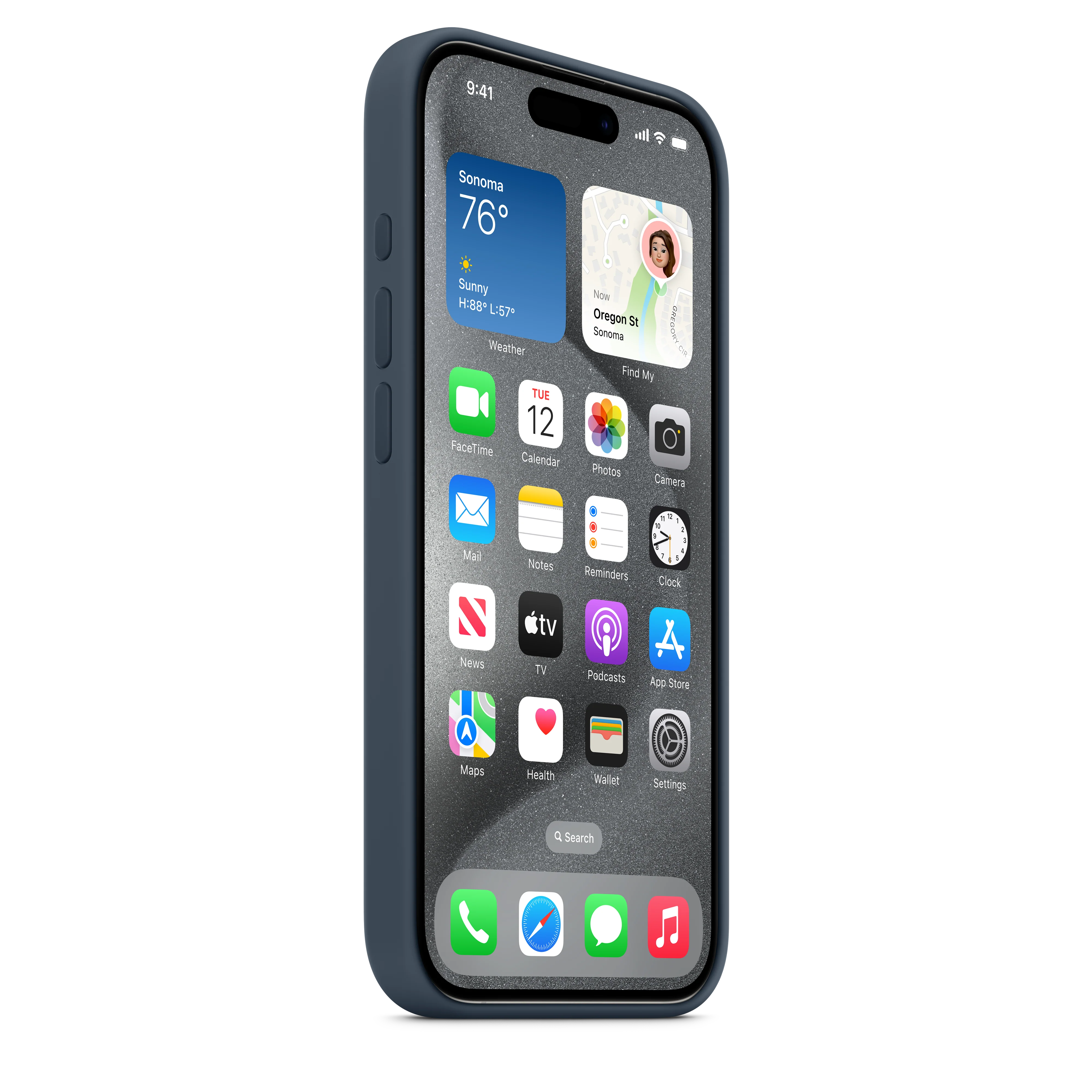 Funda para iPhone 15 Pro de silicona con MagSafe -  Azul tempestad - Image 6