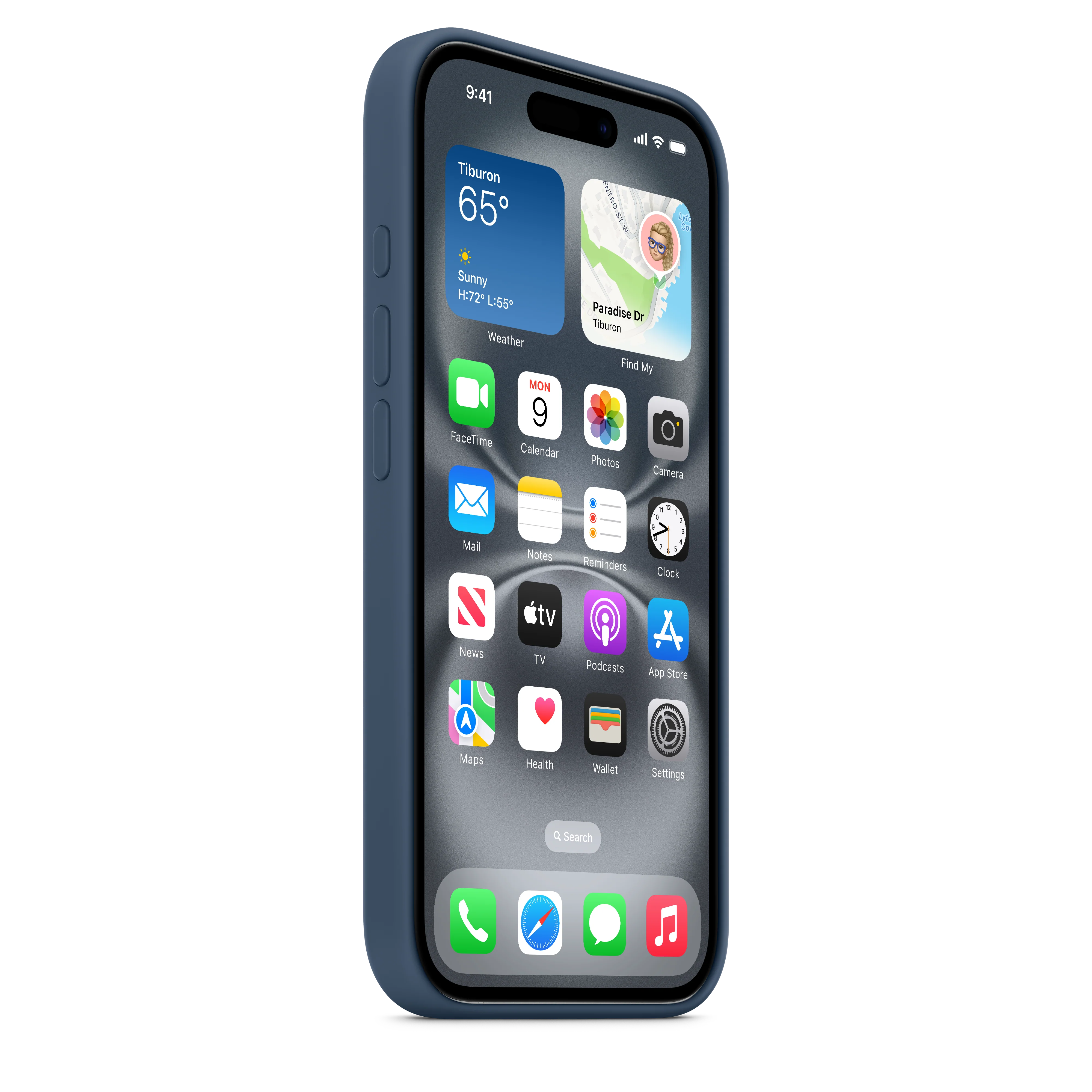 Funda para iPhone 16 de silicona con MagSafe - Azul denim - Image 5