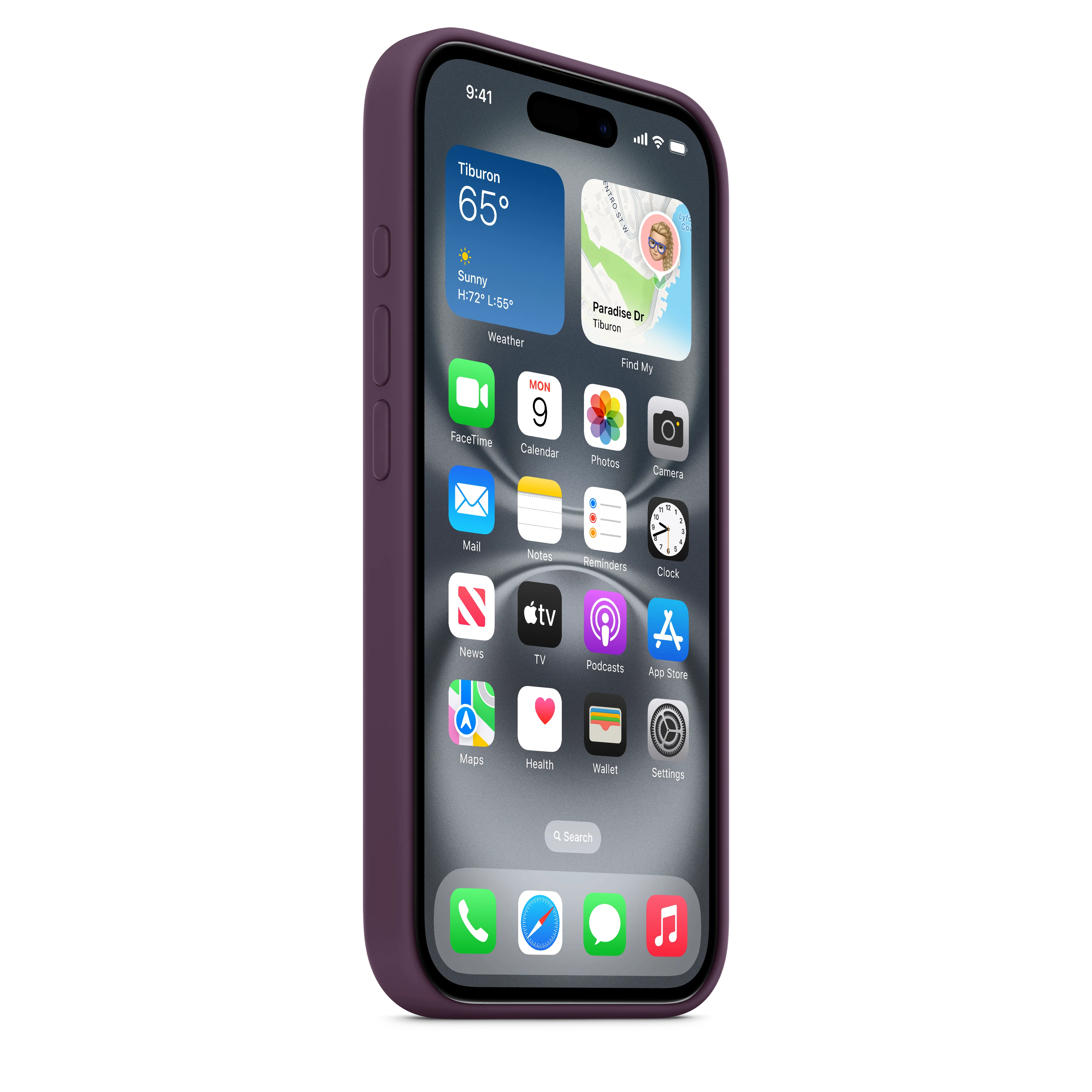 Funda para iPhone 16 de silicona con MagSafe - Ciruela - Image 5