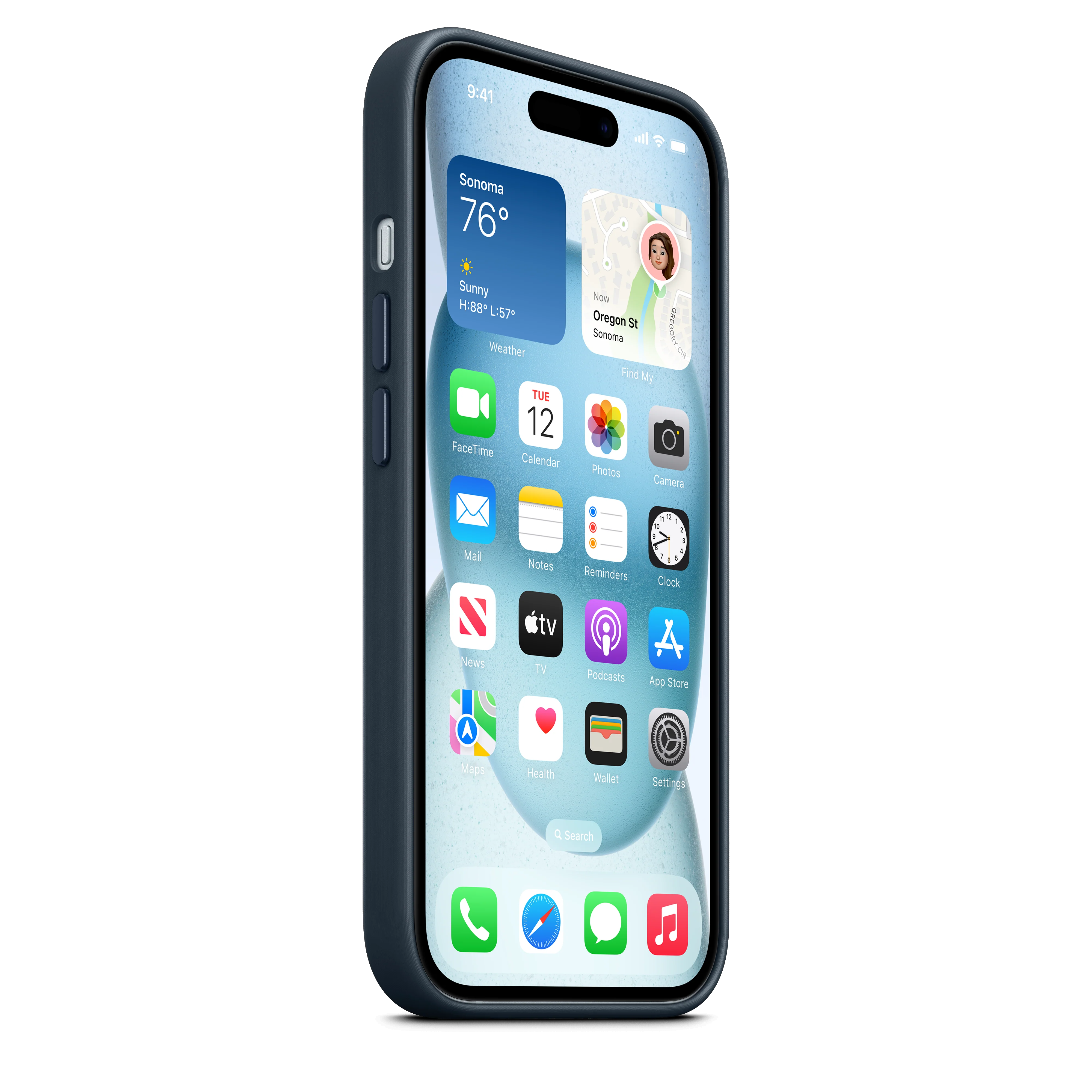 Funda para iPhone 15 de trenzado fino con MagSafe - Azul pacífico - Image 7