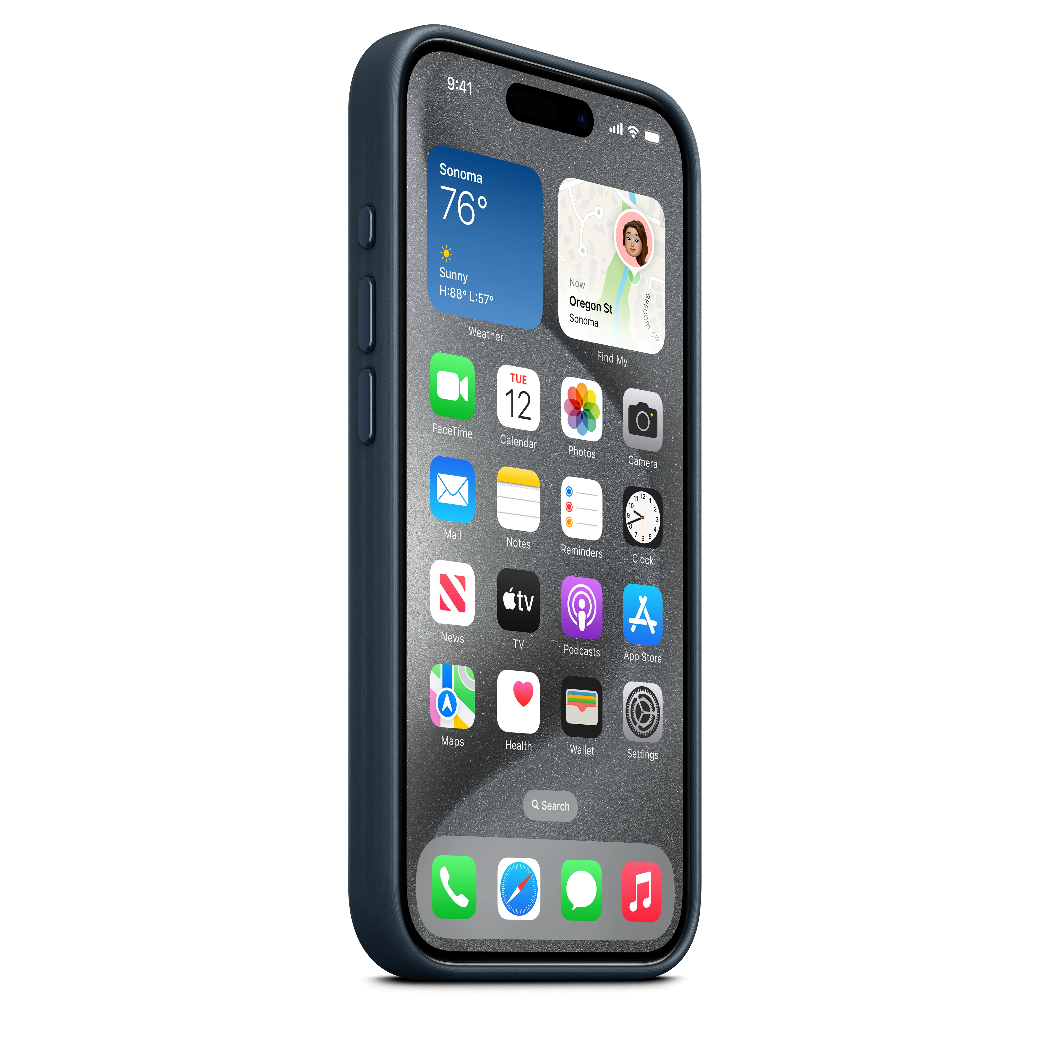 Funda para iPhone 15 Pro de trenzado fino con MagSafe - Azul pacífico - Image 6