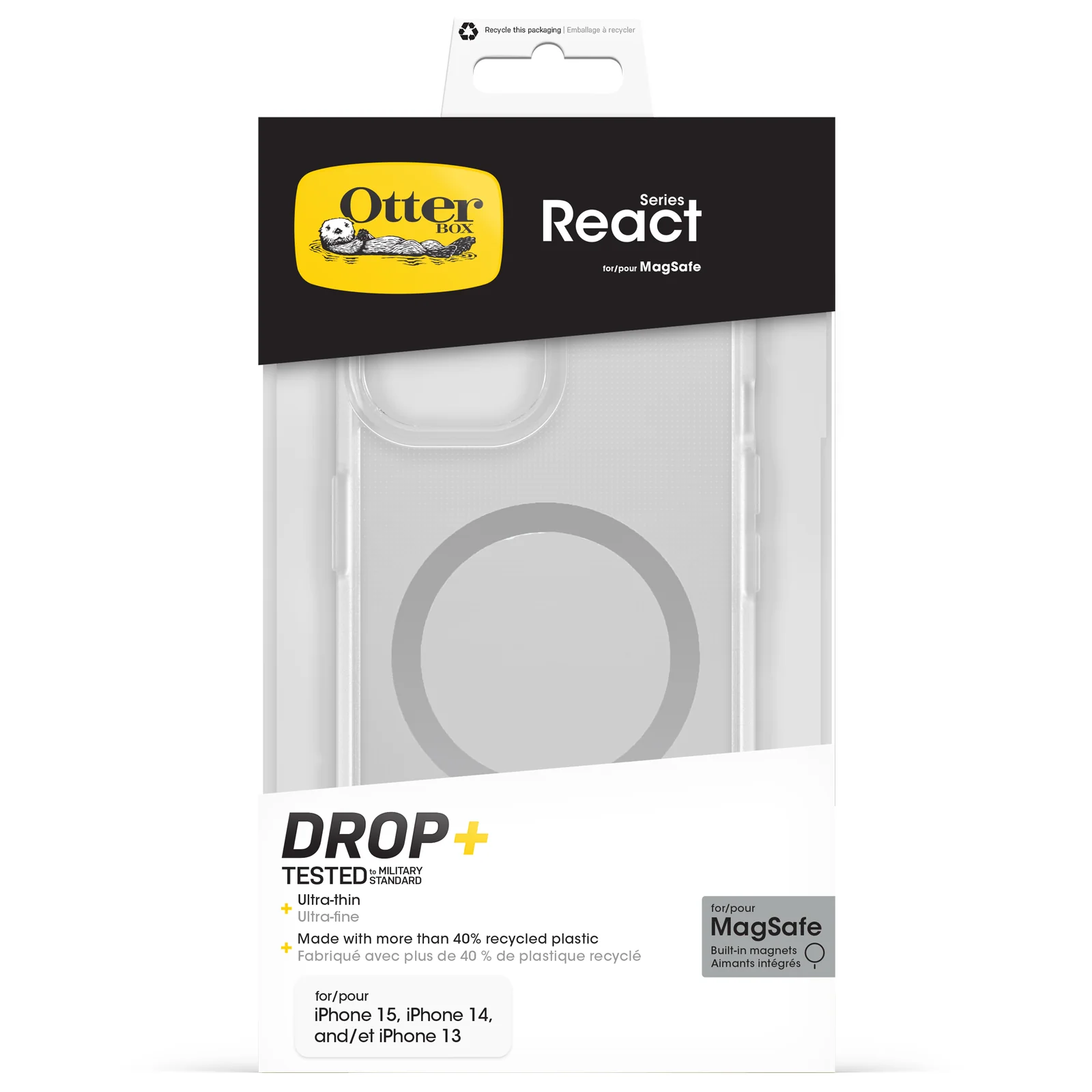 Funda para iPhone 13/14/15/16e React Series MagSafe de OtterBox - Clear (Transparente) - Image 5