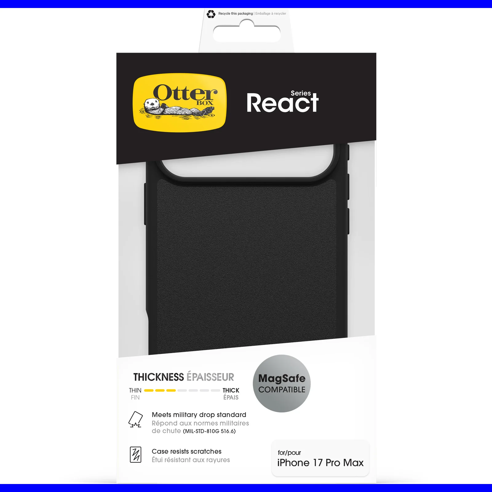 Funda para iPhone 17 Pro Max React Series MagSafe de OtterBox - Black (Negro) - Image 2