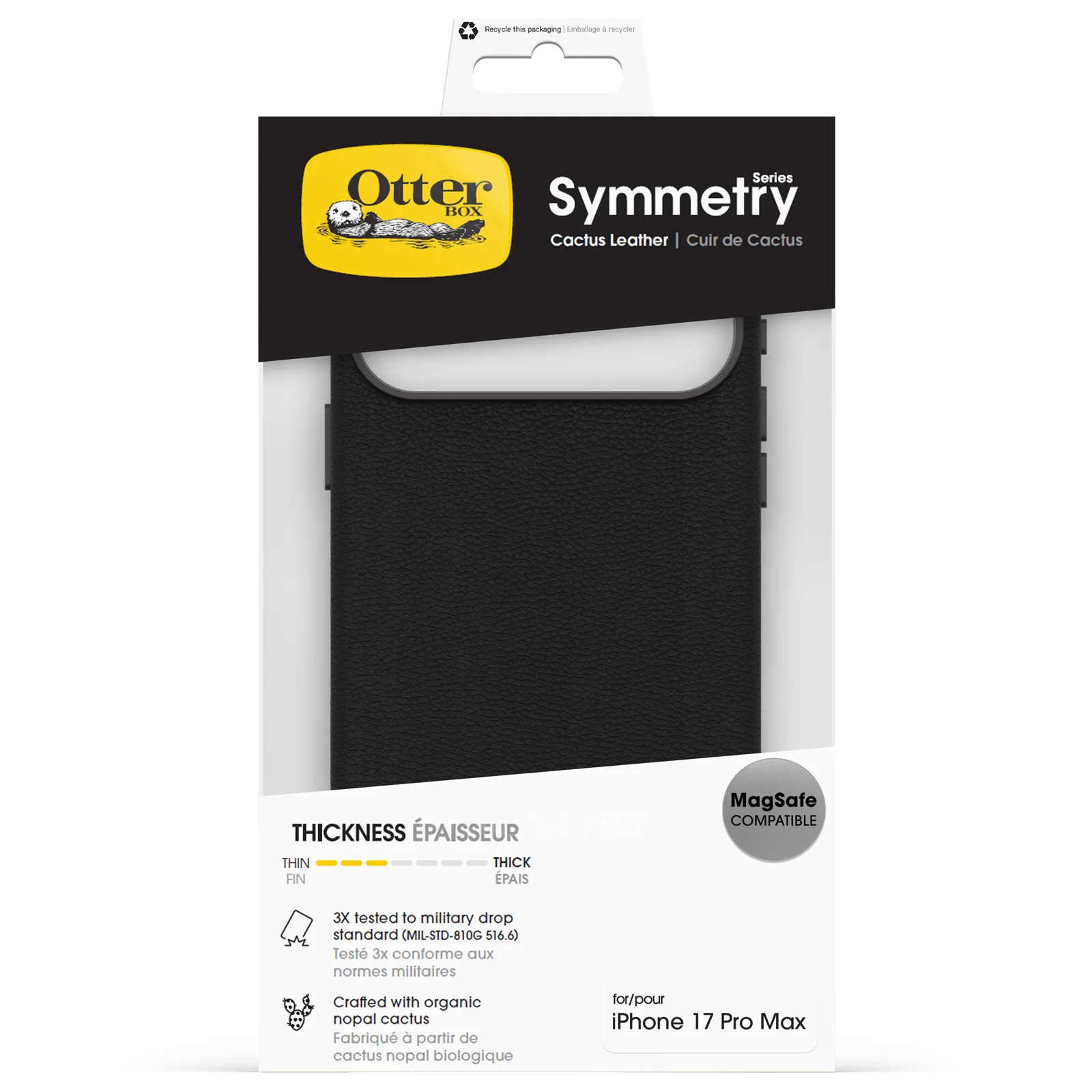 Funda para iPhone 17 Pro Max Symmetry Series Cactus Leather para MagSafe de OtterBox - Noir Ash (Negro) - Image 2