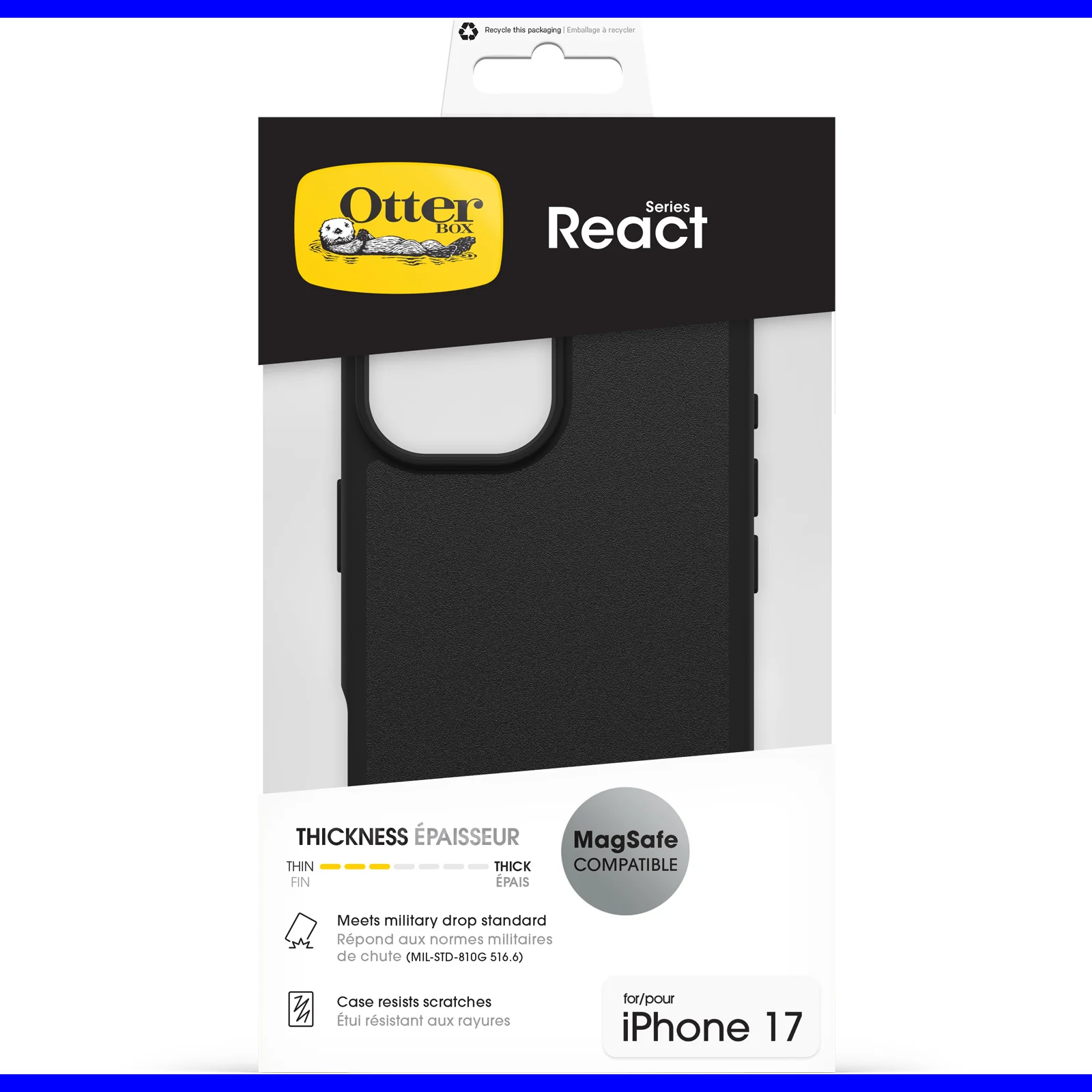 Funda para iPhone 17 React Series MagSafe de OtterBox - Black (Negro) - Image 5