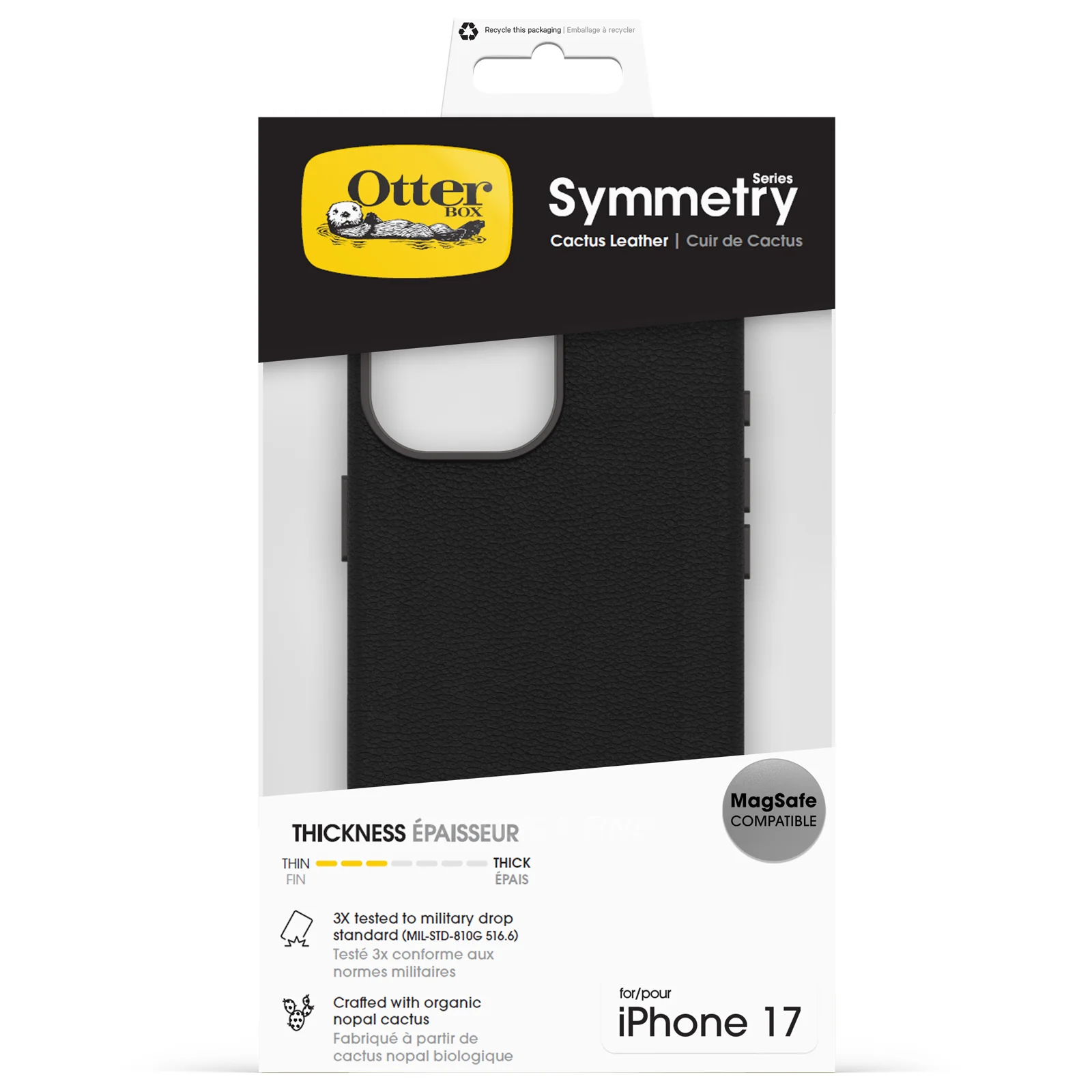 Funda para iPhone 17 Symmetry Series Cactus Leather para MagSafe de OtterBox - Noir Ash (Negro) - Image 5