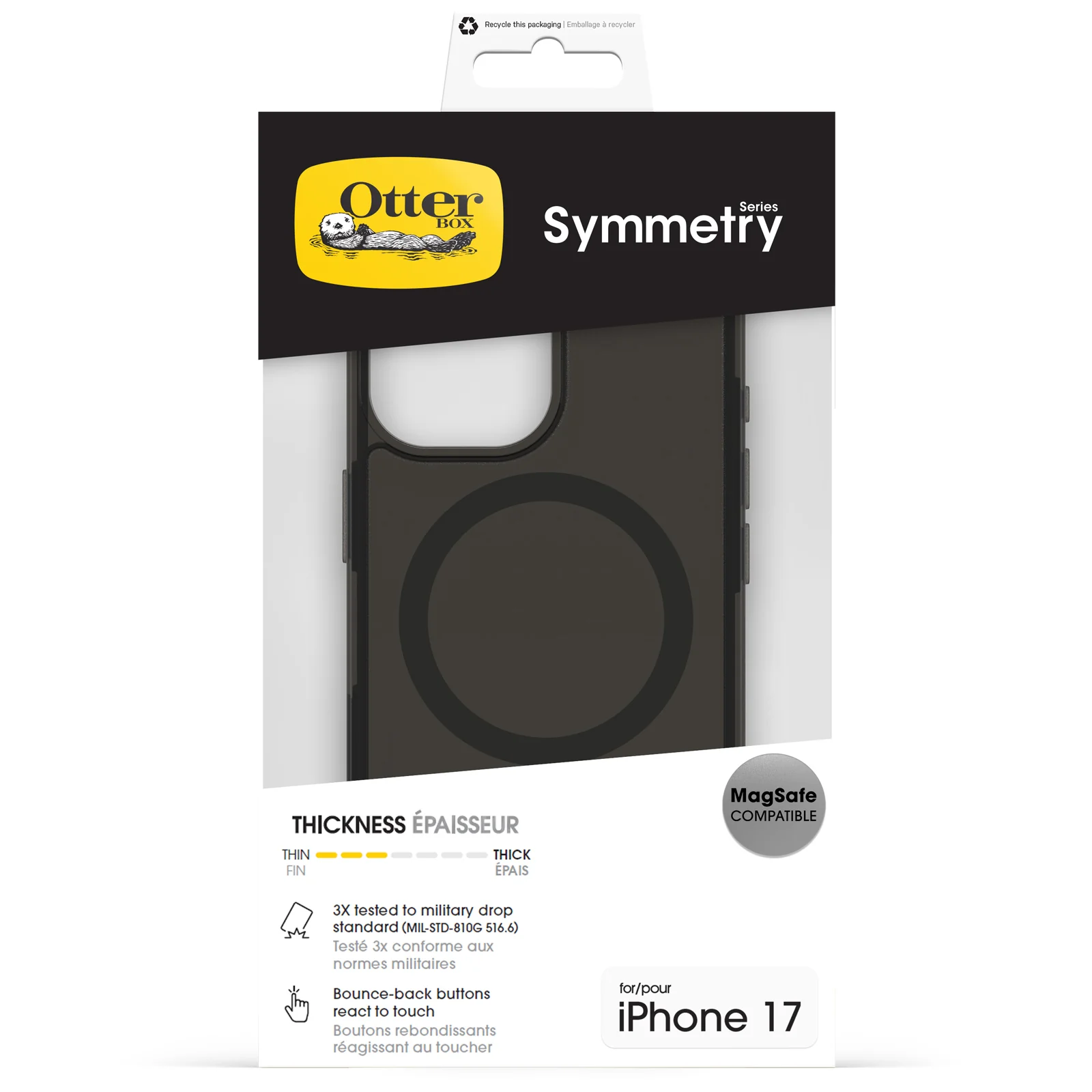 Funda para iPhone 17 Symmetry Clear Series MagSafe de OtterBox - Black Mist (Negro Transparente) - Image 2