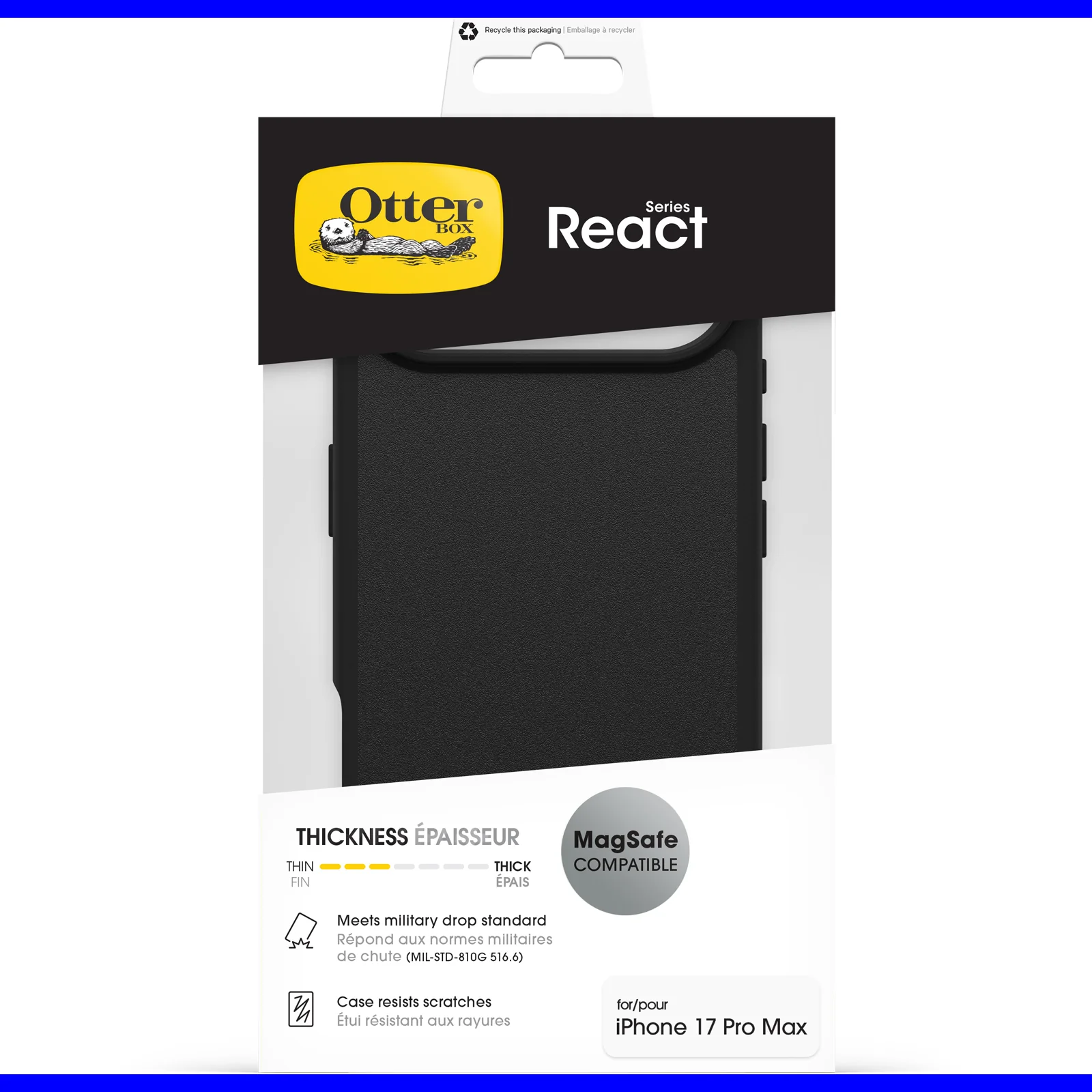 Funda para iPhone Air React Series MagSafe de OtterBox - Black (Negro) - Image 5