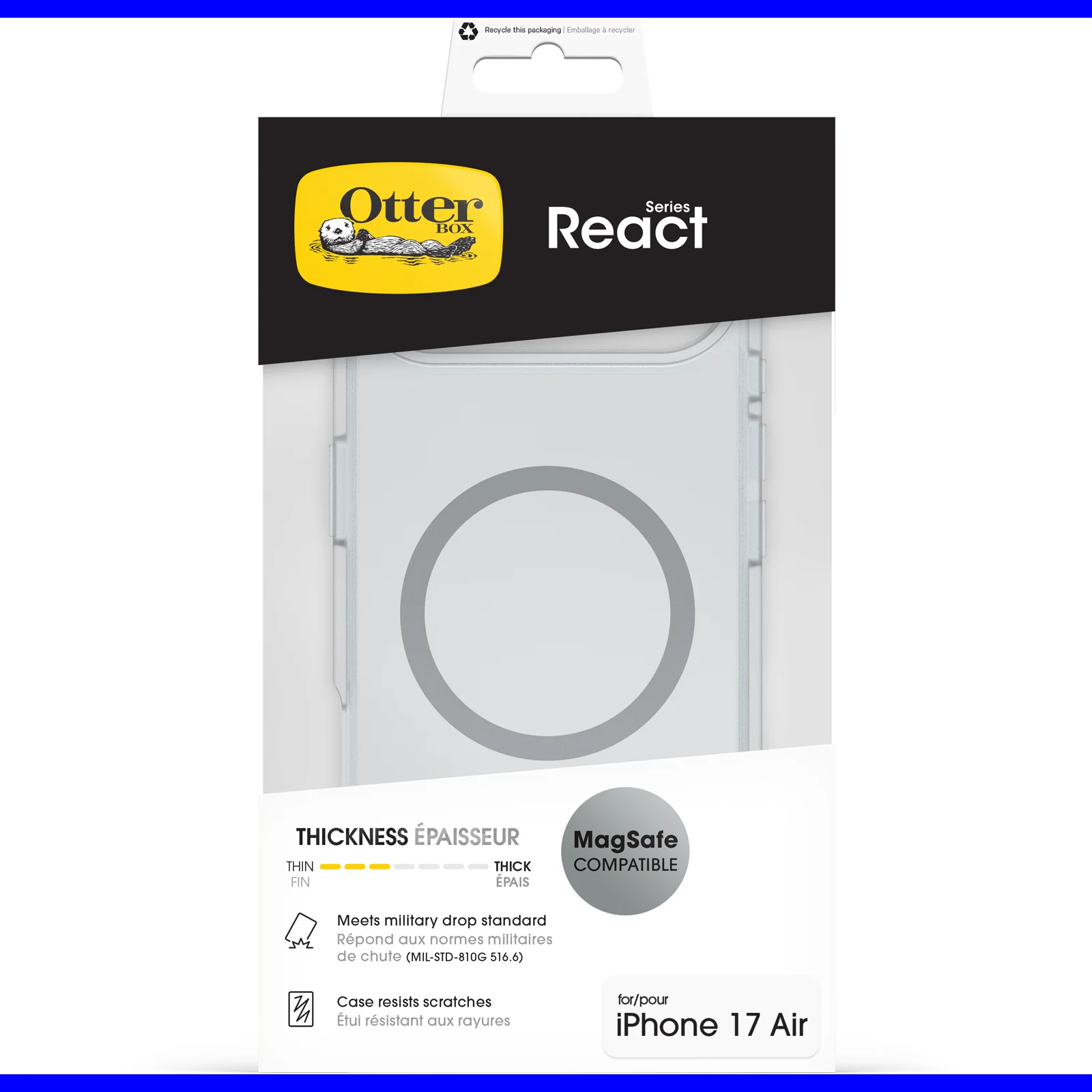 Funda para iPhone Air React Series MagSafe de OtterBox - Clear (Transparente) - Image 5