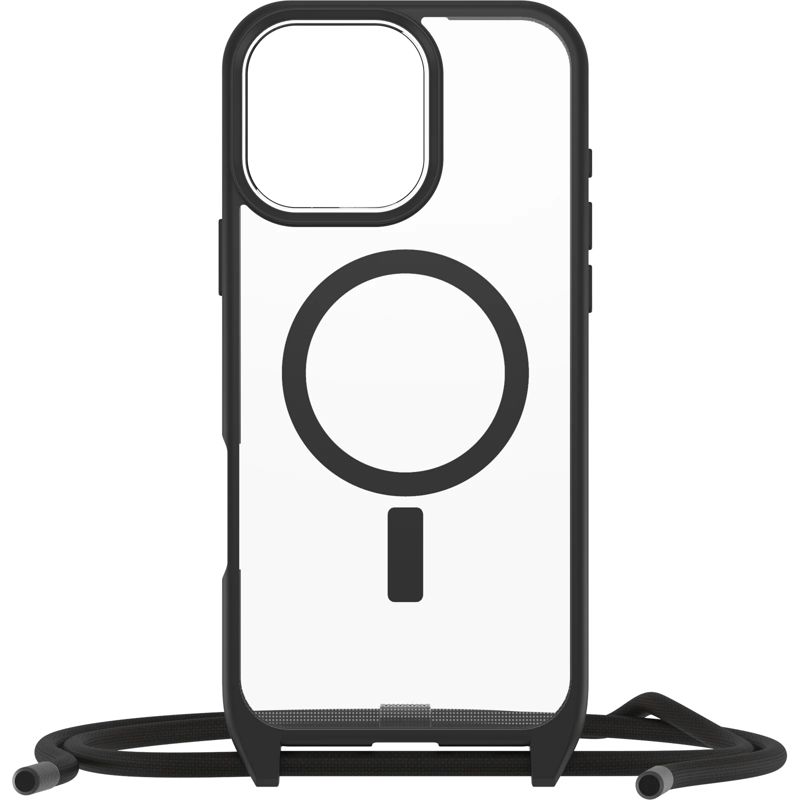 Funda para iPhone 16 Pro Max React Series Necklace MagSafe de OtterBox - Black Crystal (Negro/Transparente)