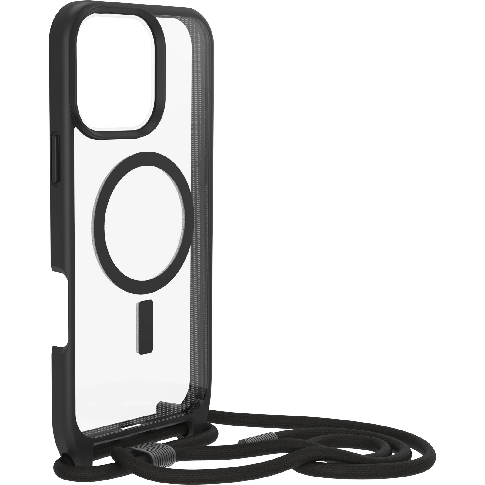 Funda para iPhone 16 Pro Max React Series Necklace MagSafe de OtterBox - Black Crystal (Negro/Transparente) - Image 3