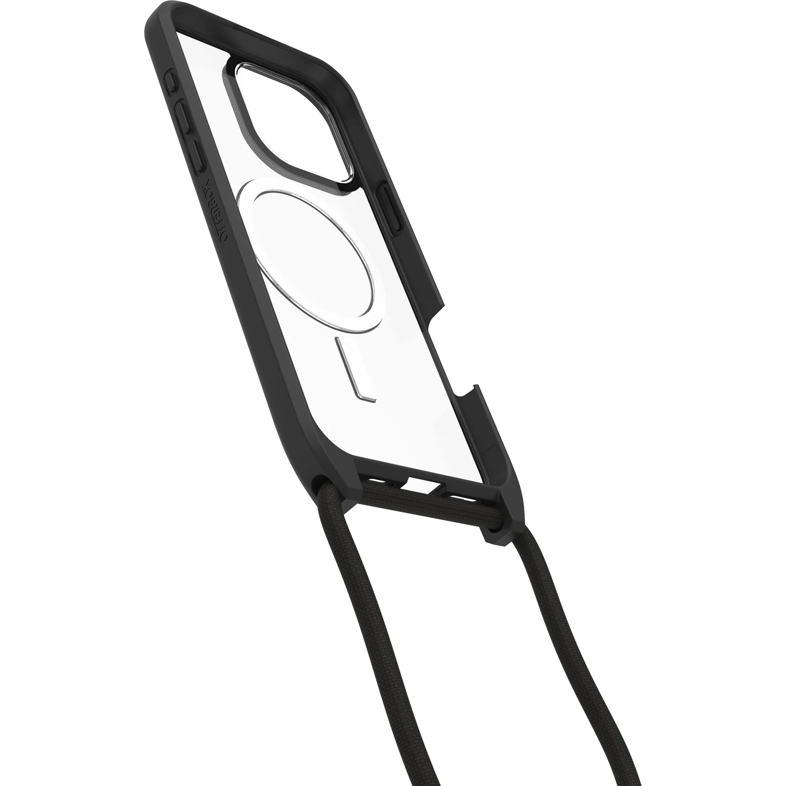 Funda para iPhone 16 Pro Max React Series Necklace MagSafe de OtterBox - Black Crystal (Negro/Transparente) - Image 4
