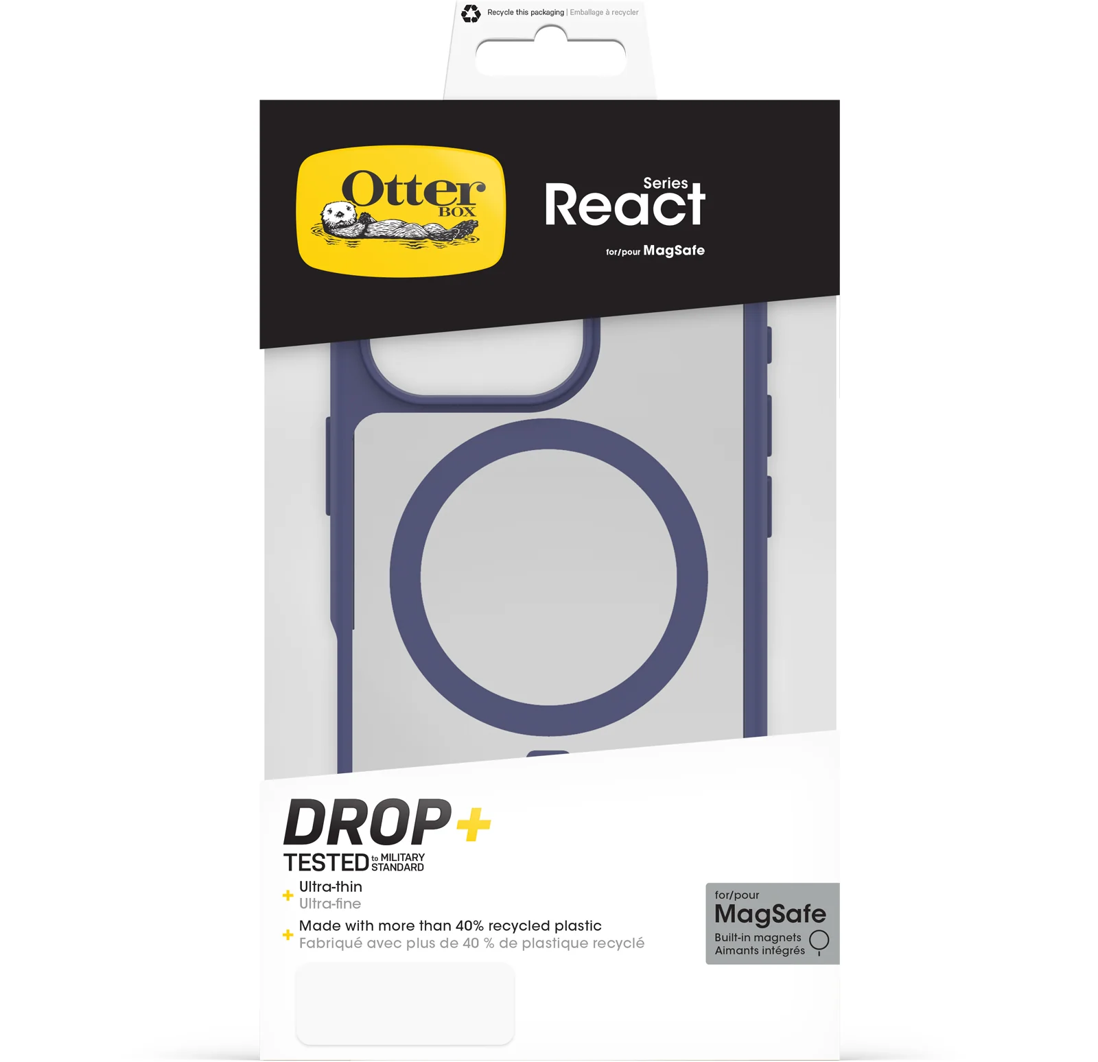 Funda para iPhone 16 Pro React Series MagSafe de OtterBox - Denver Dusk Purple (Lila/Transparente) - Image 4