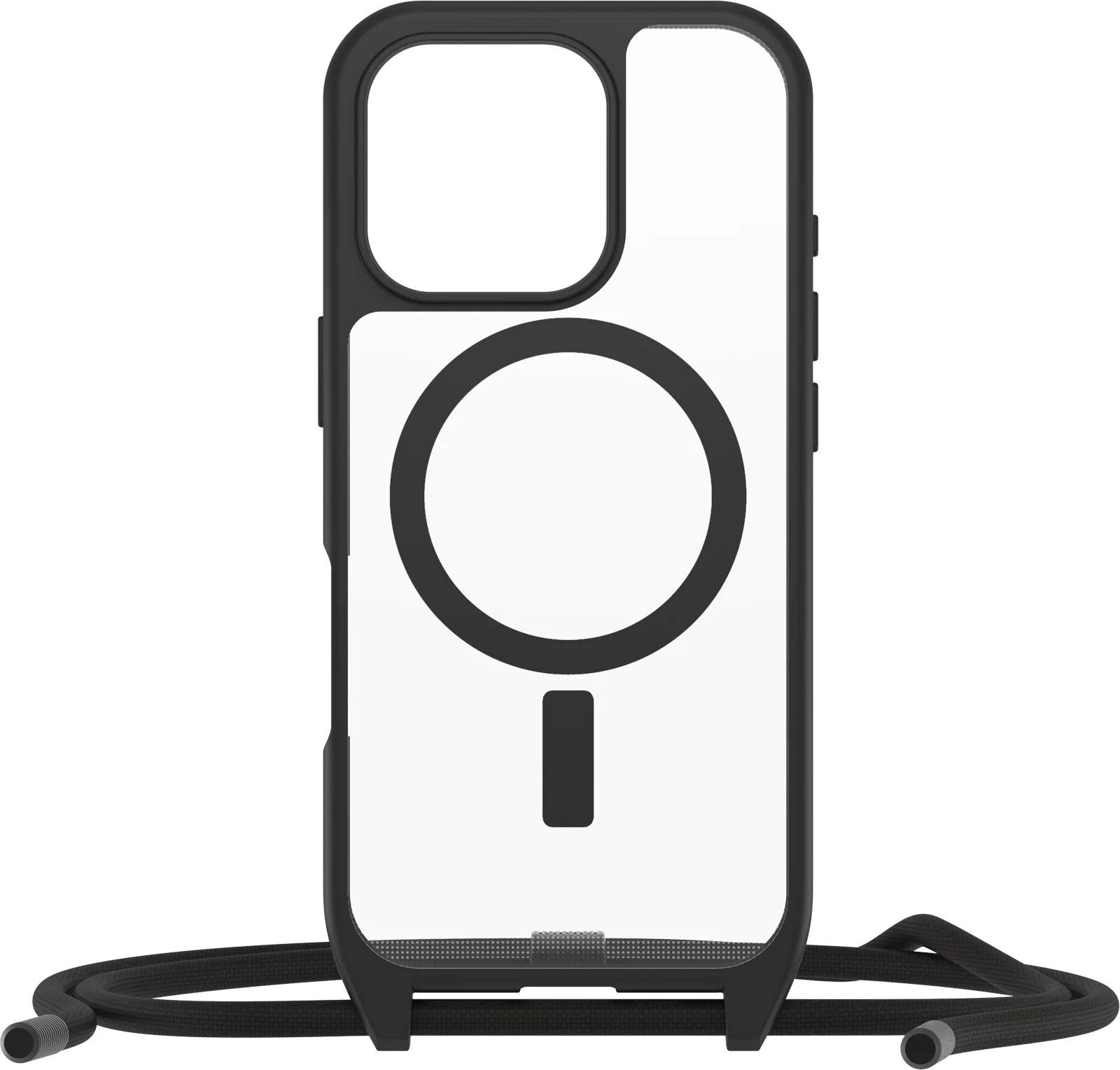 Funda para iPhone 16 Pro React Series Necklace MagSafe de OtterBox - Black Crystal (Negro/Transparente)