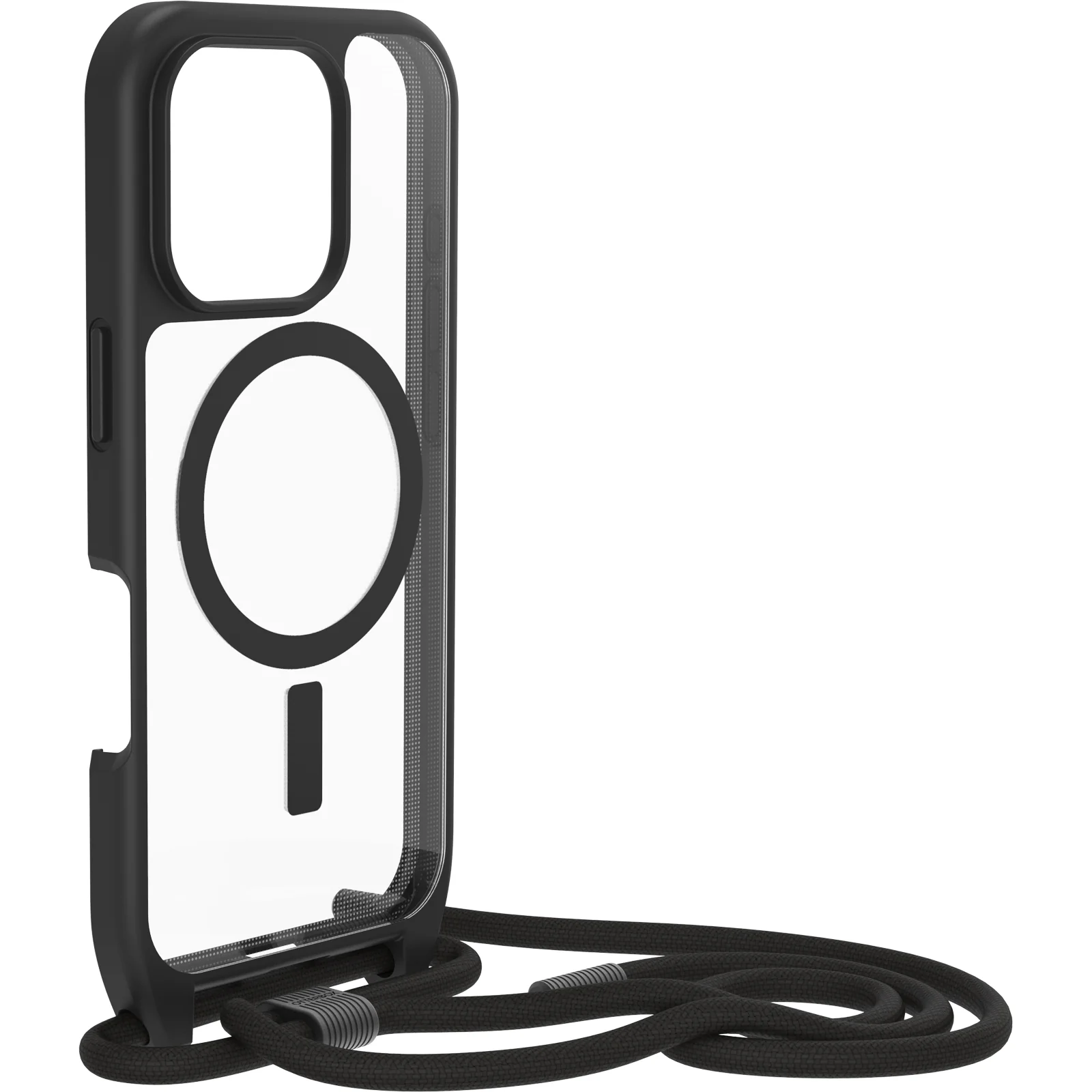 Funda para iPhone 16 Pro React Series Necklace MagSafe de OtterBox - Black Crystal (Negro/Transparente) - Image 3