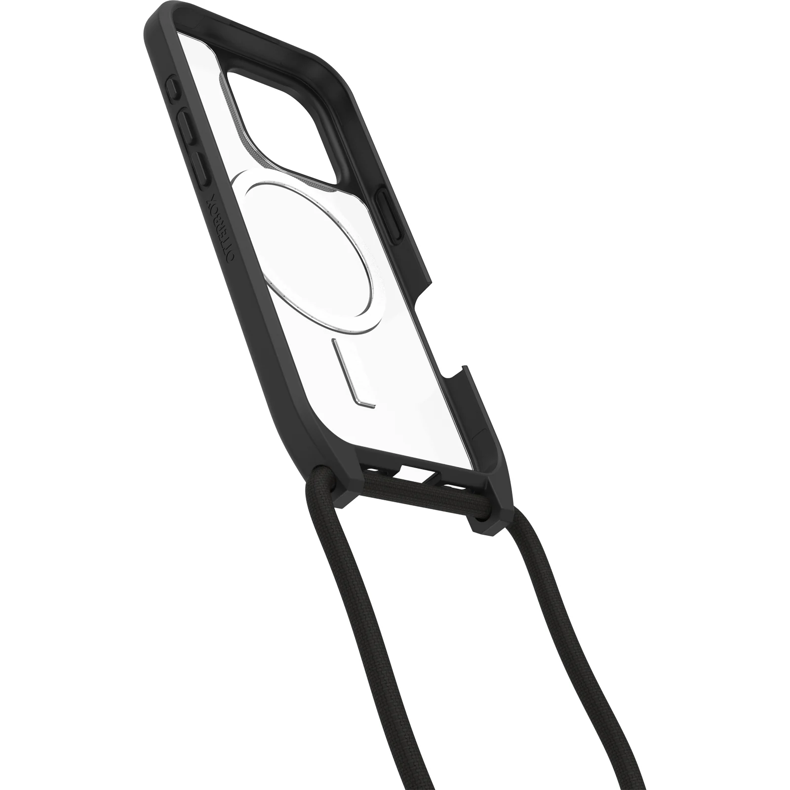 Funda para iPhone 16 Pro React Series Necklace MagSafe de OtterBox - Black Crystal (Negro/Transparente) - Image 4