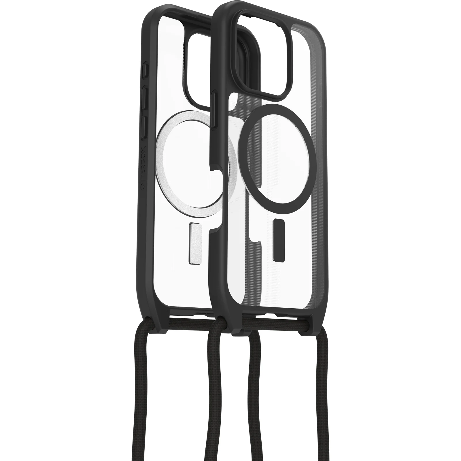 Funda para iPhone 16 Pro React Series Necklace MagSafe de OtterBox - Black Crystal (Negro/Transparente) - Image 6
