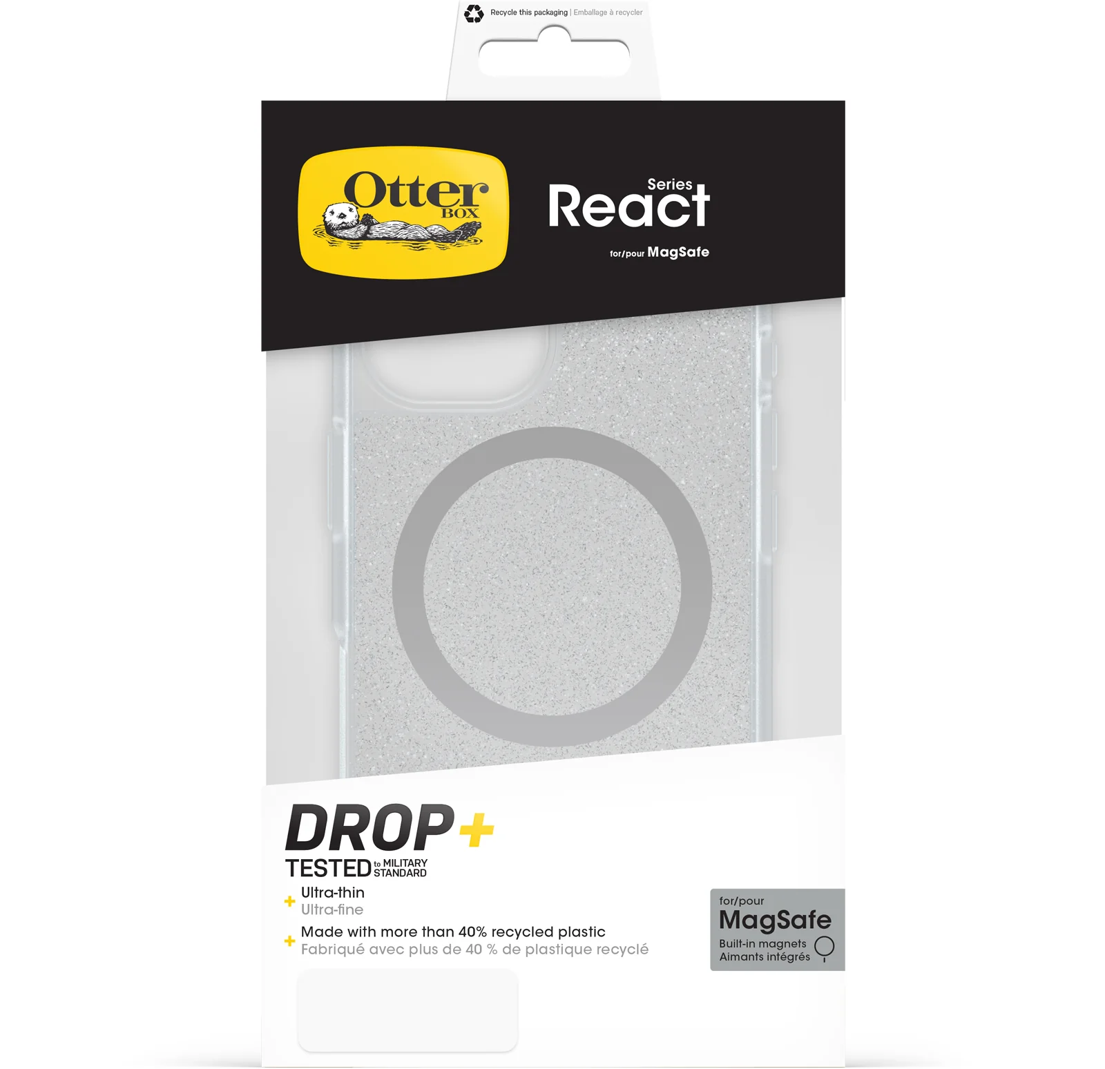 Funda para iPhone 16 React Series MagSafe de OtterBox - Stardust (Purpurina Transparente) - Image 4
