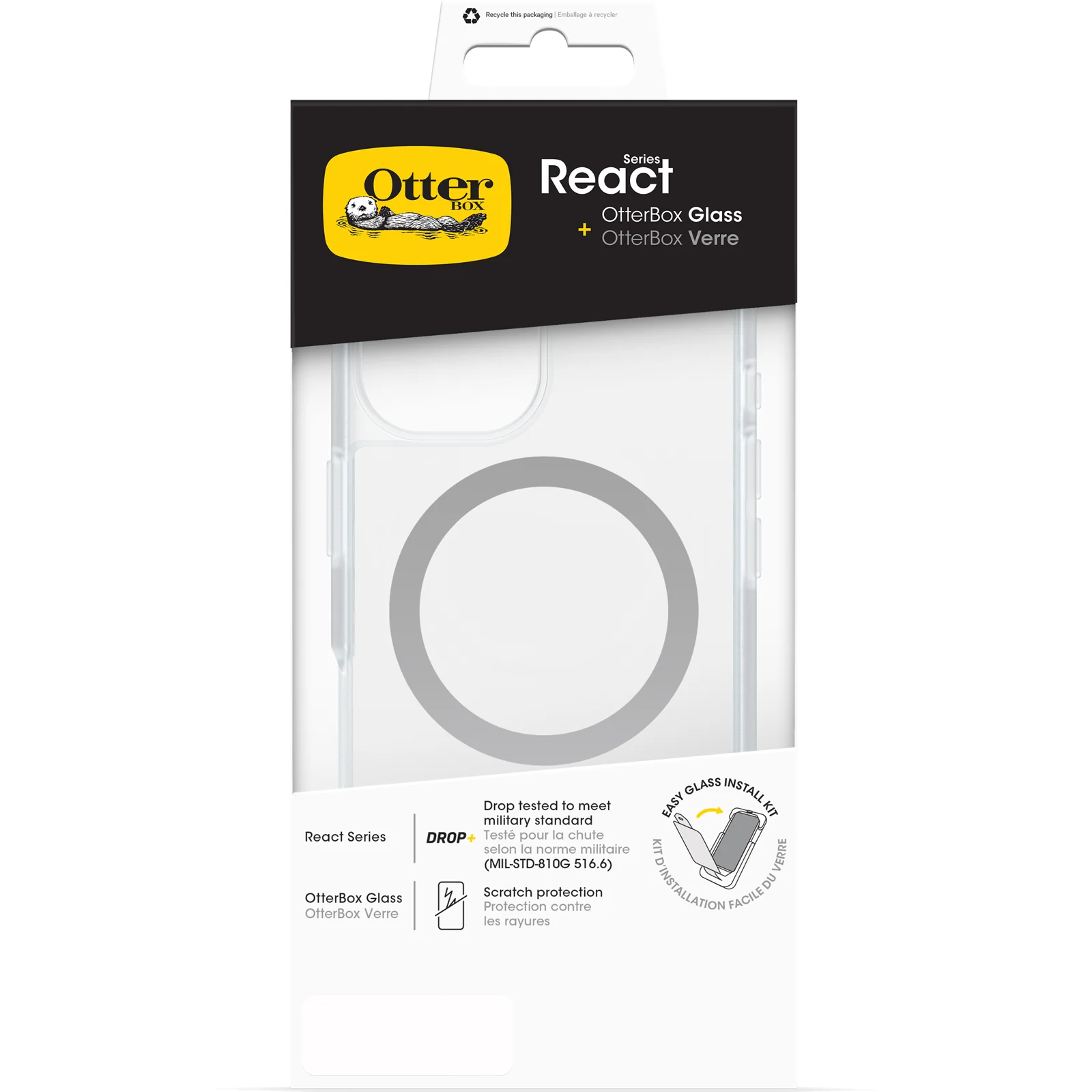 Funda para iPhone 16 React Series MagSafe + Protector de pantalla OtterBox Glass de OtterBox - Clear (Transparente) - Image 4
